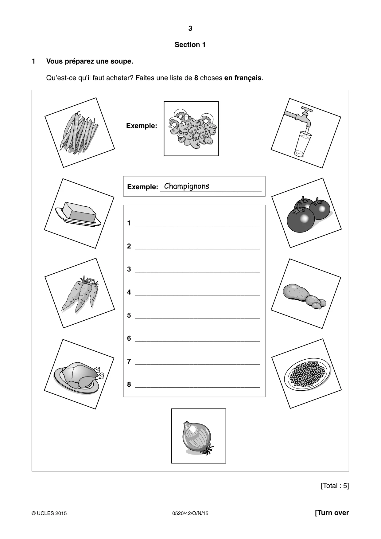Cambridge IGCSE French - Foreign Language 0520 2015 Oct/Nov Paper 4 · Variant 2 question paper, page 3 of 8