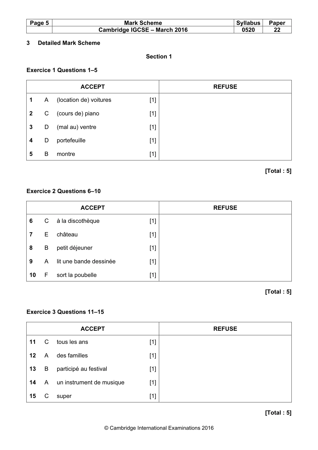 Mark scheme, page 5 of 13