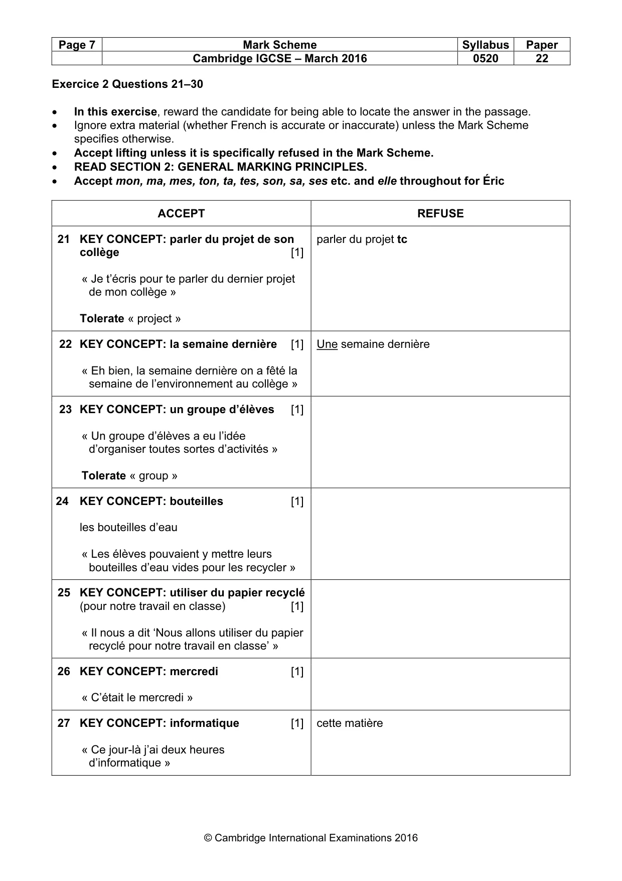 Mark scheme, page 7 of 13