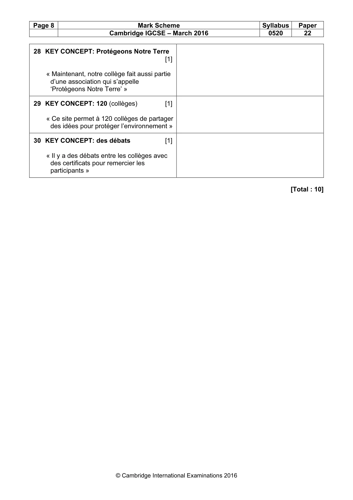 Mark scheme, page 8 of 13