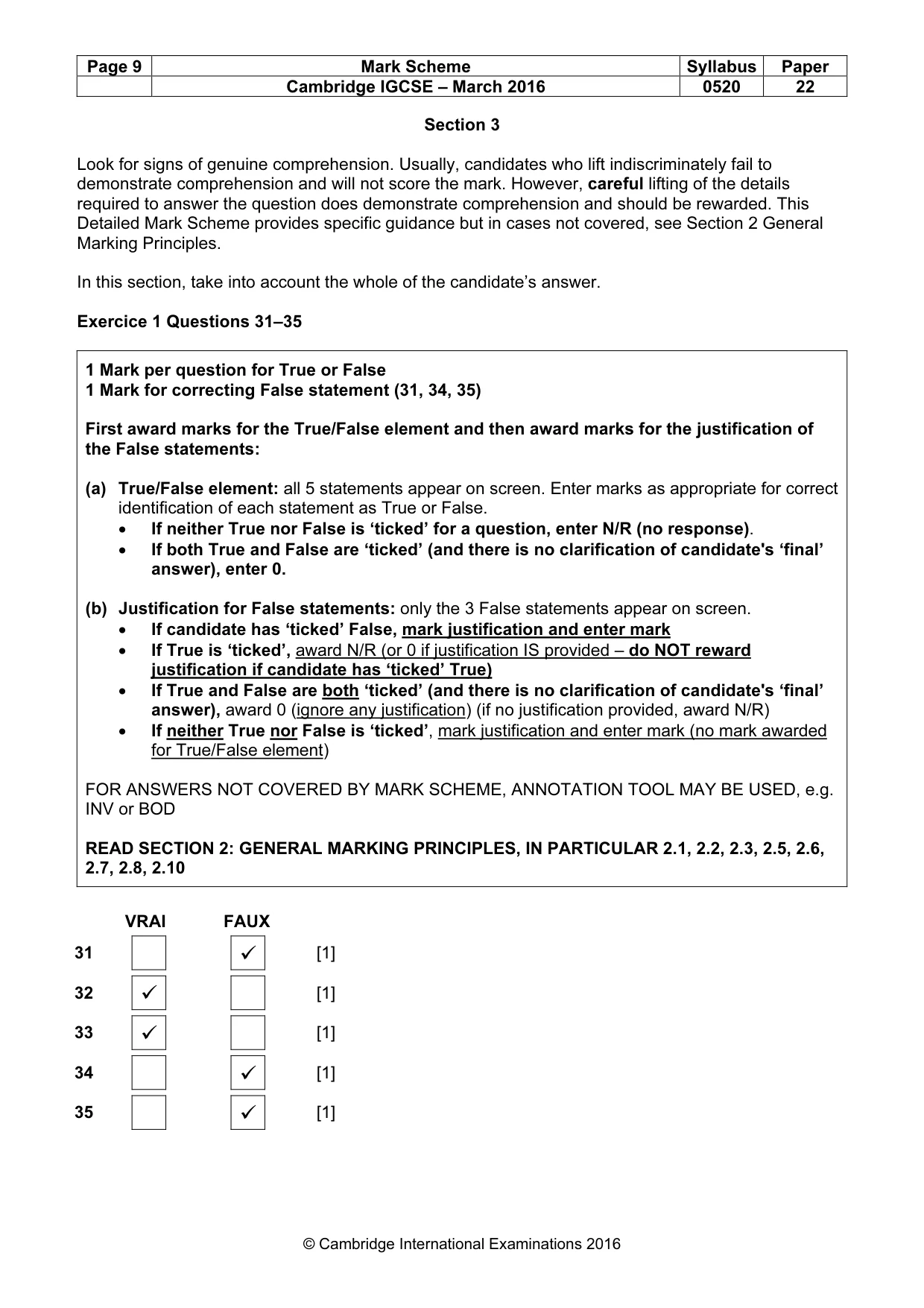 Mark scheme, page 9 of 13