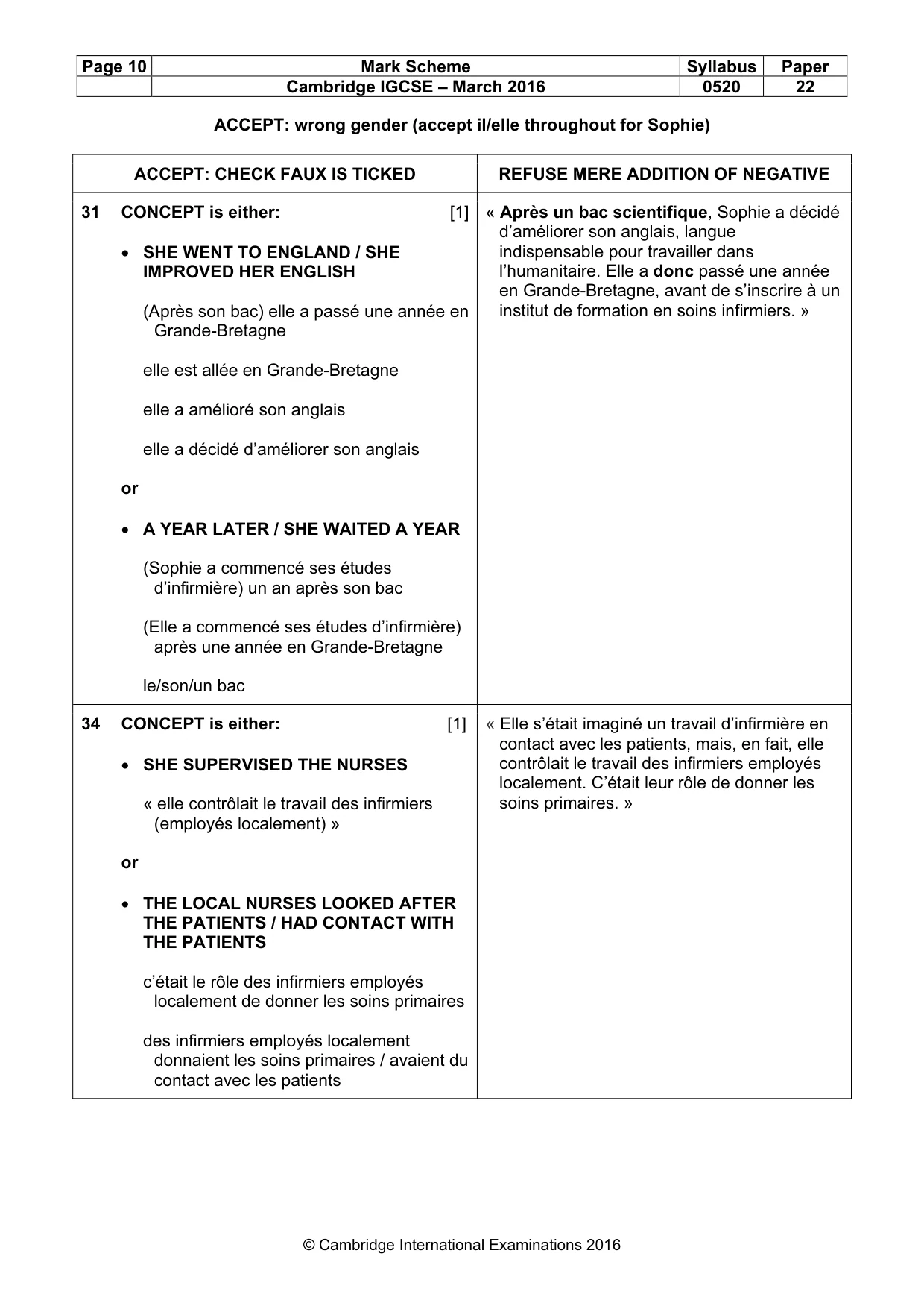 Mark scheme, page 10 of 13