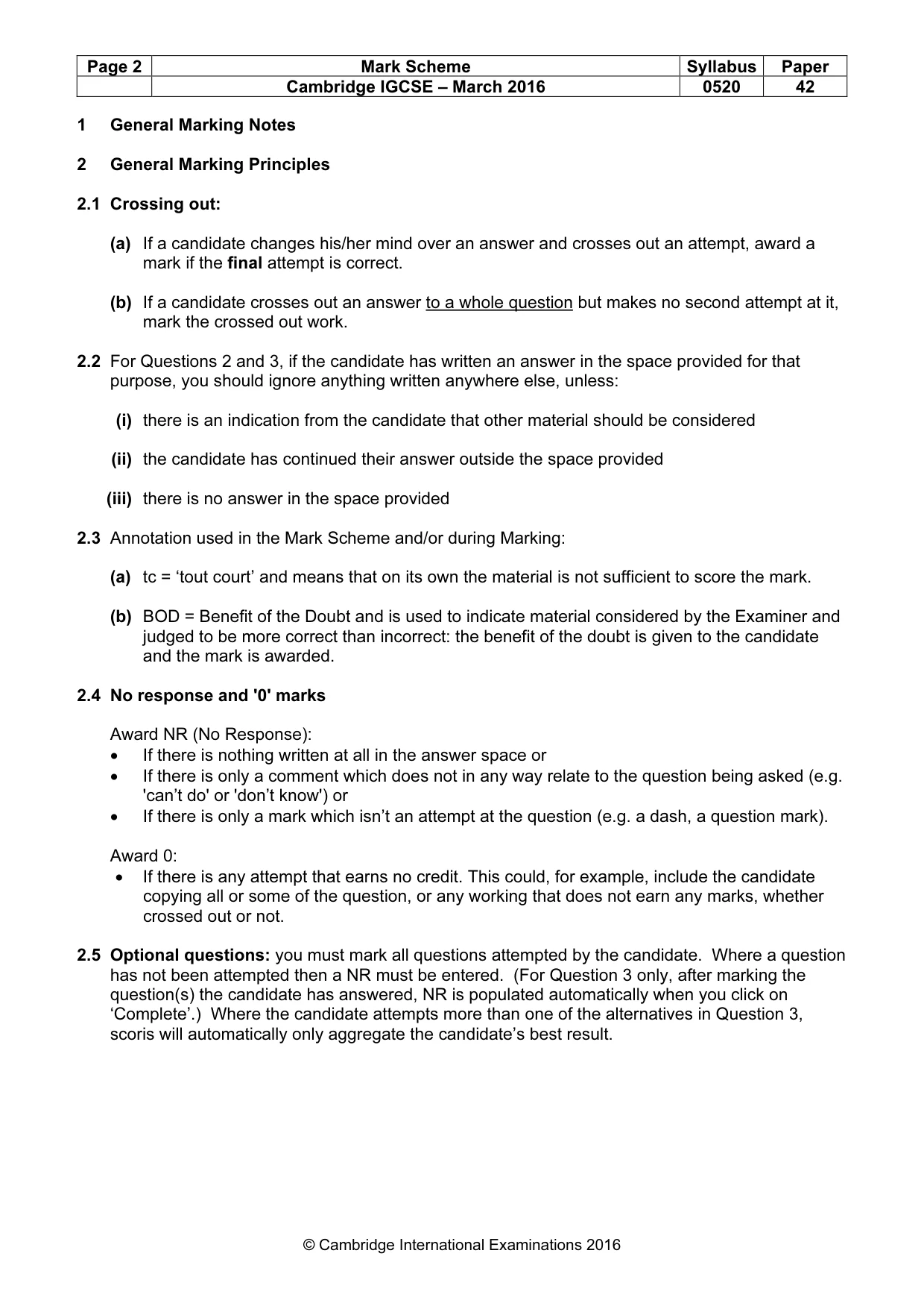 Mark scheme, page 2 of 37