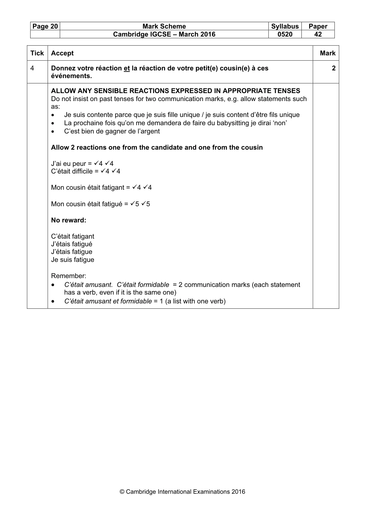 Mark scheme, page 20 of 37