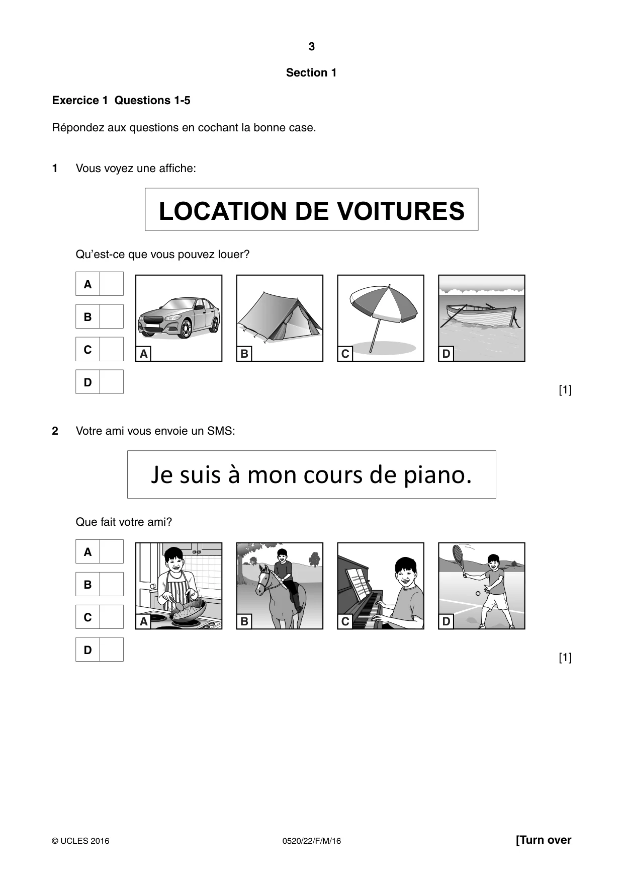 Cambridge IGCSE French - Foreign Language 0520 2016 Feb/March Paper 2 · Variant 2 question paper, page 3 of 16