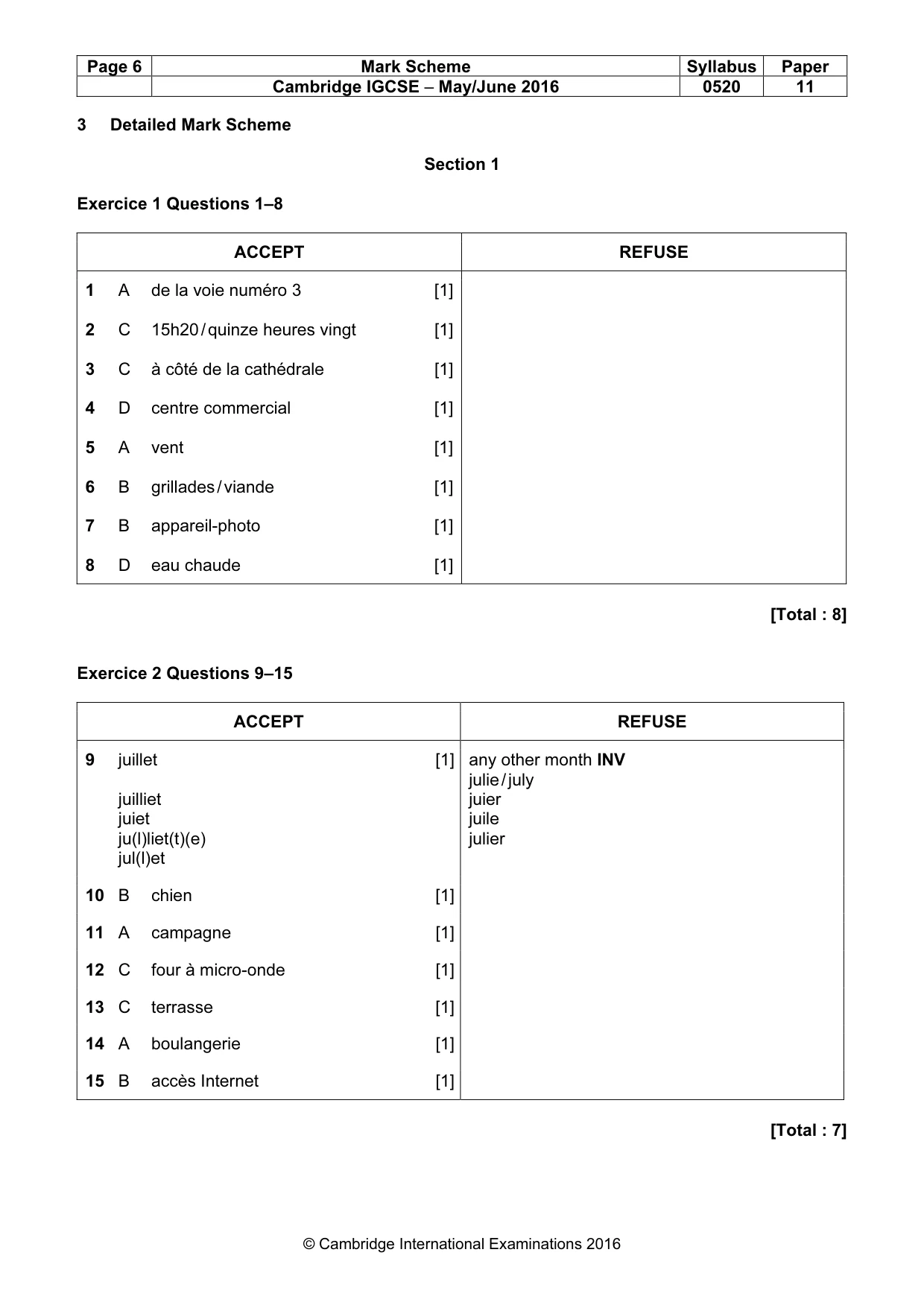 Mark scheme, page 6 of 12