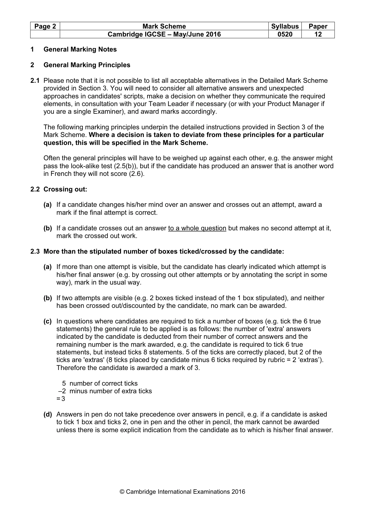 Mark scheme, page 2 of 11