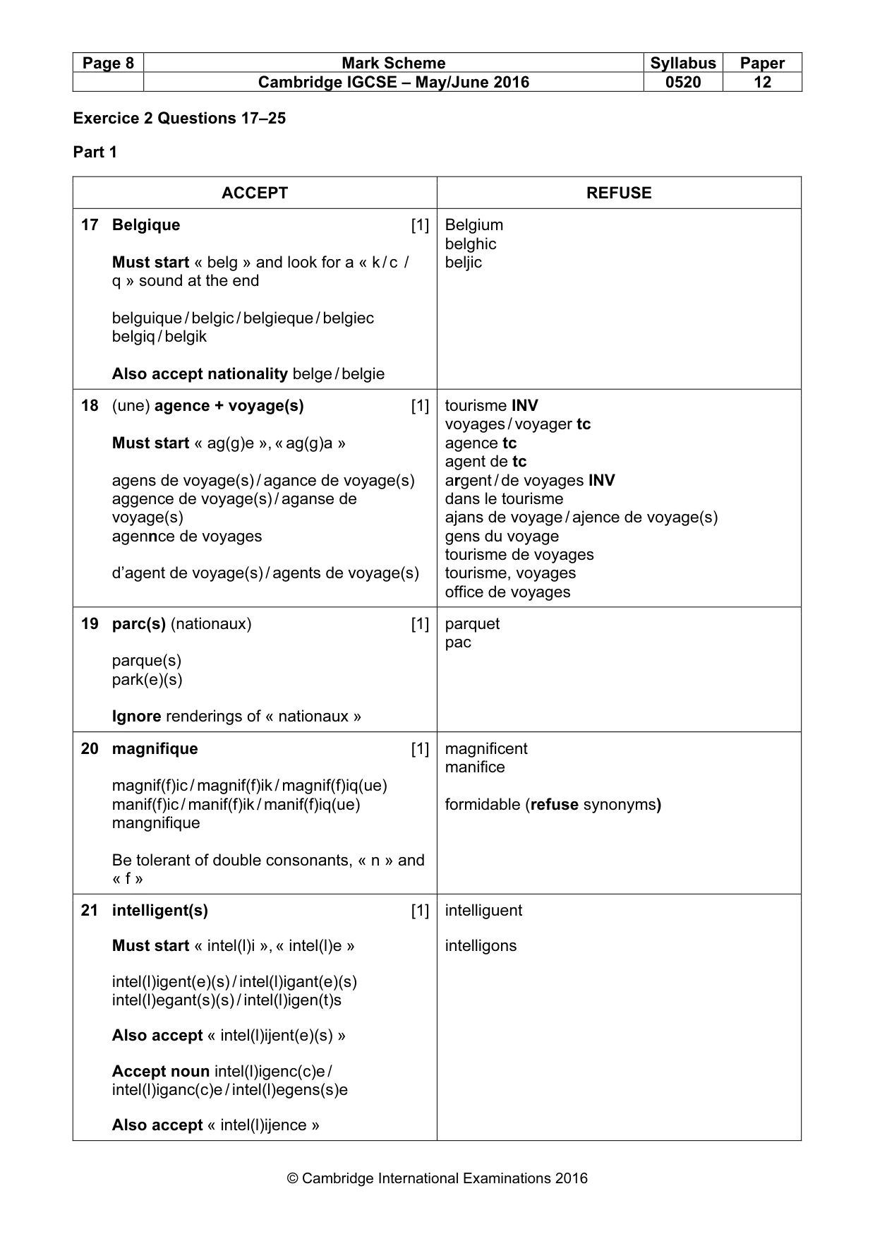 Mark scheme, page 8 of 11