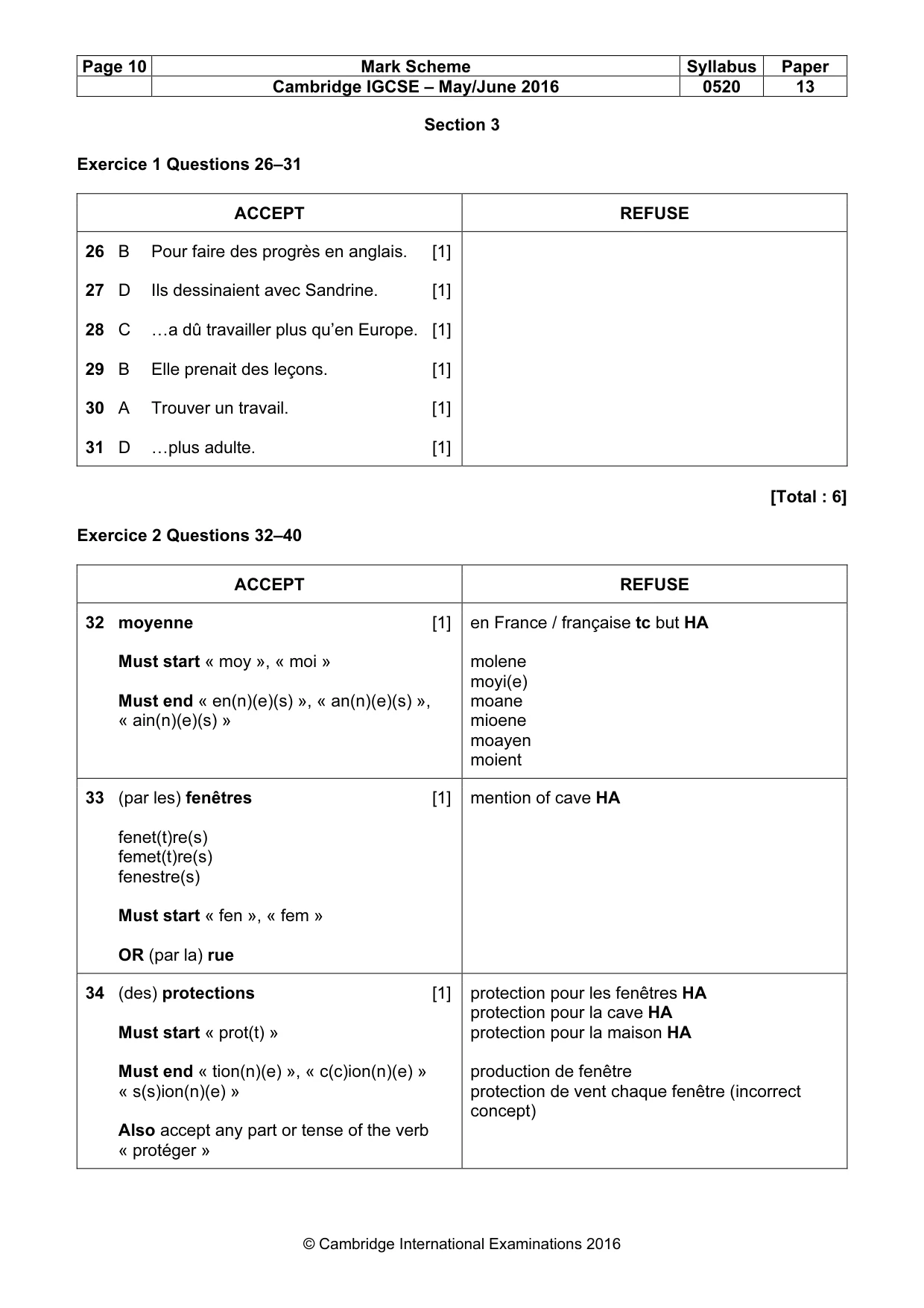 Mark scheme, page 10 of 11