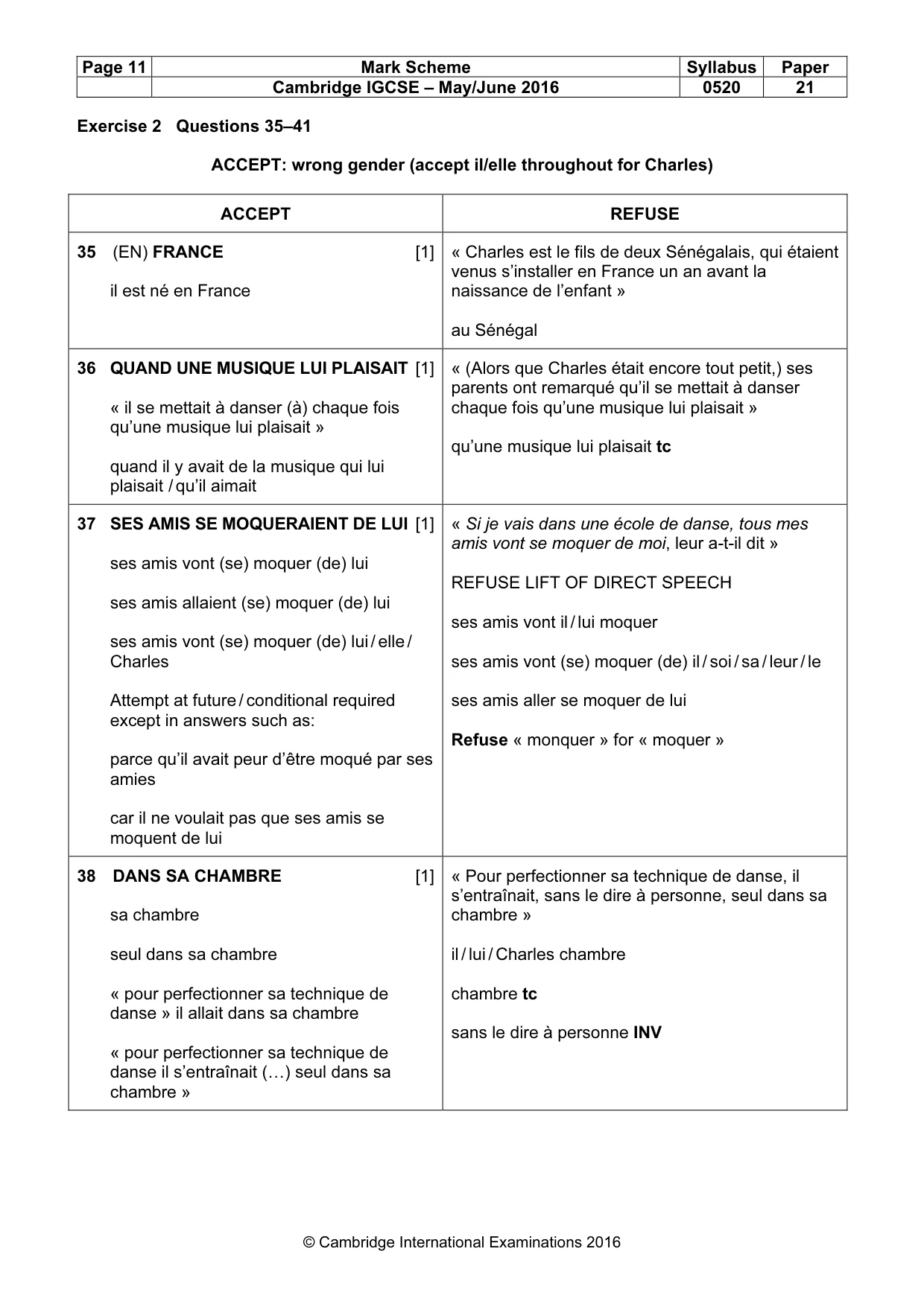 Mark scheme, page 11 of 12