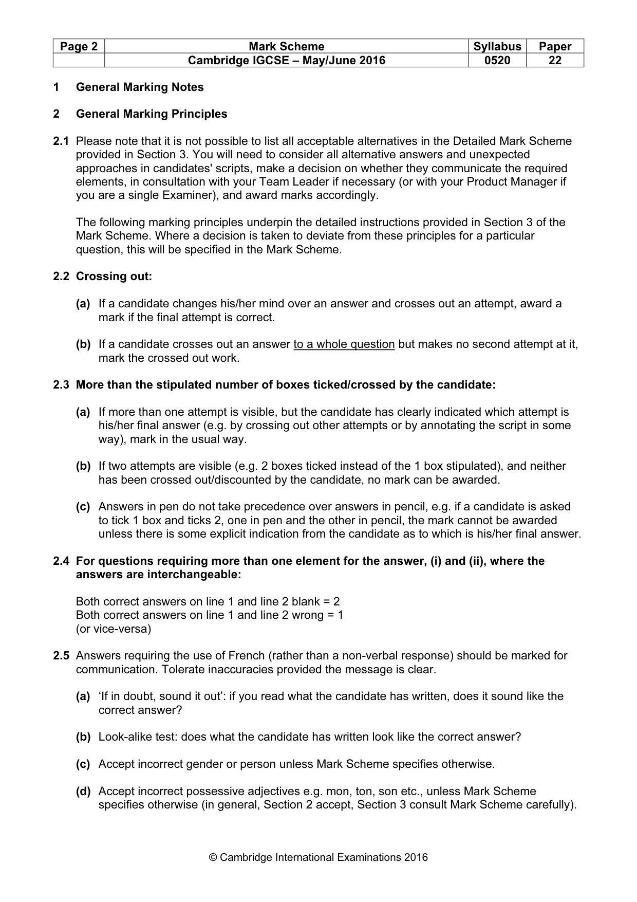 Mark scheme, page 2 of 12