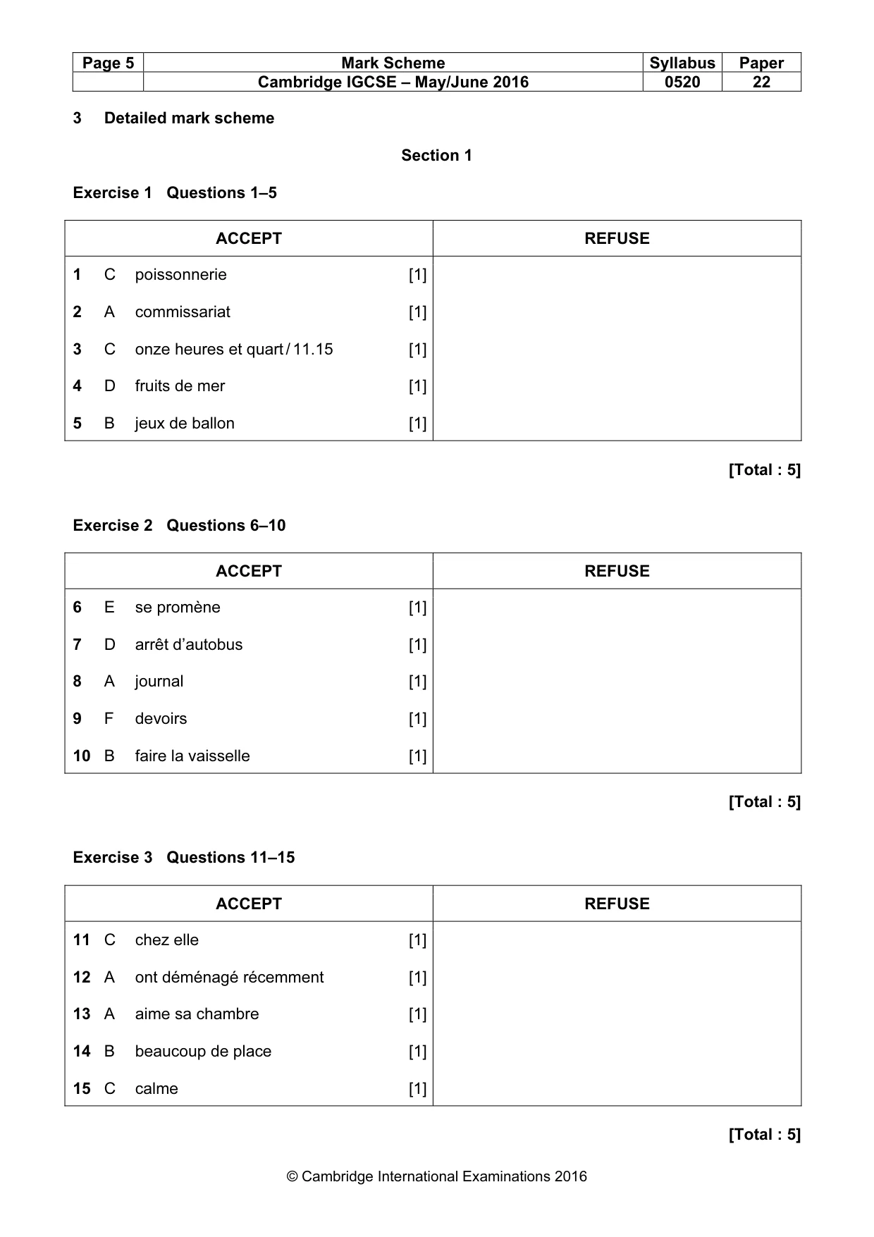 Mark scheme, page 5 of 12