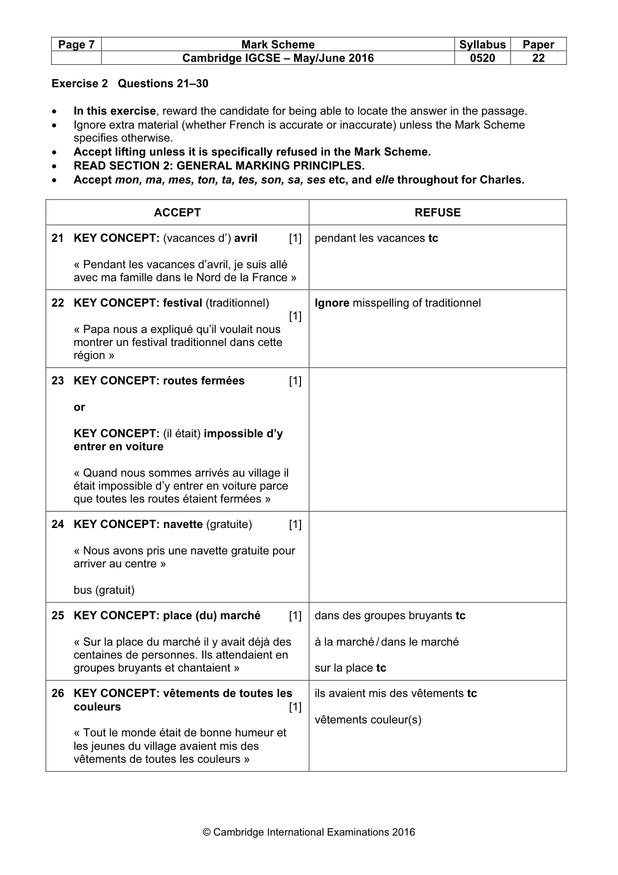 Mark scheme, page 7 of 12