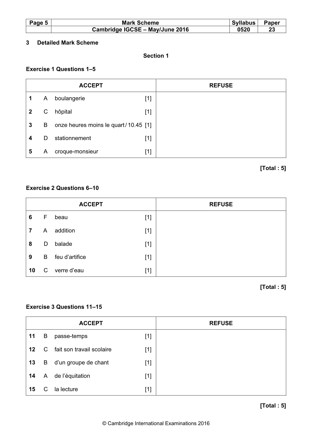 Mark scheme, page 5 of 12