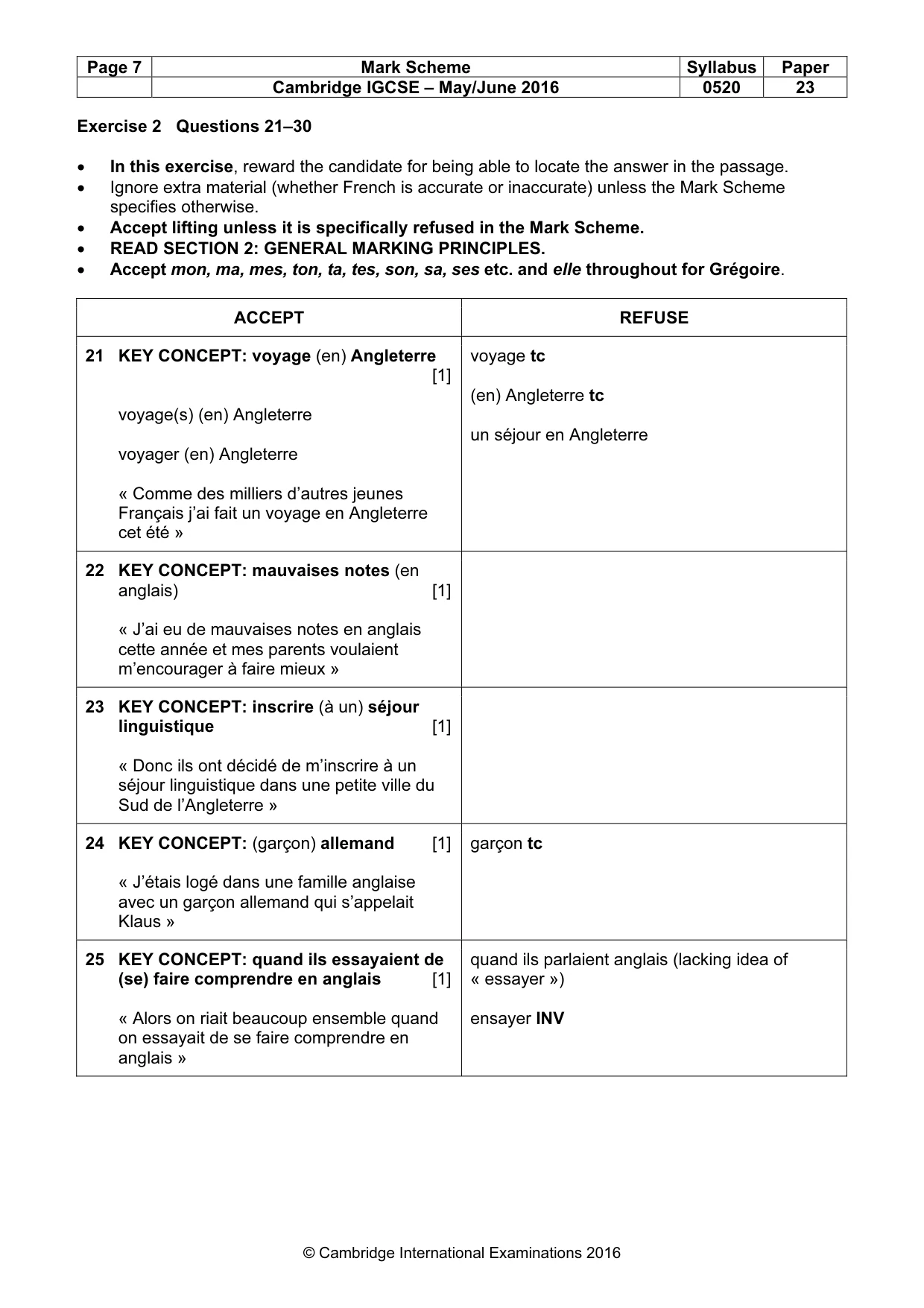 Mark scheme, page 7 of 12