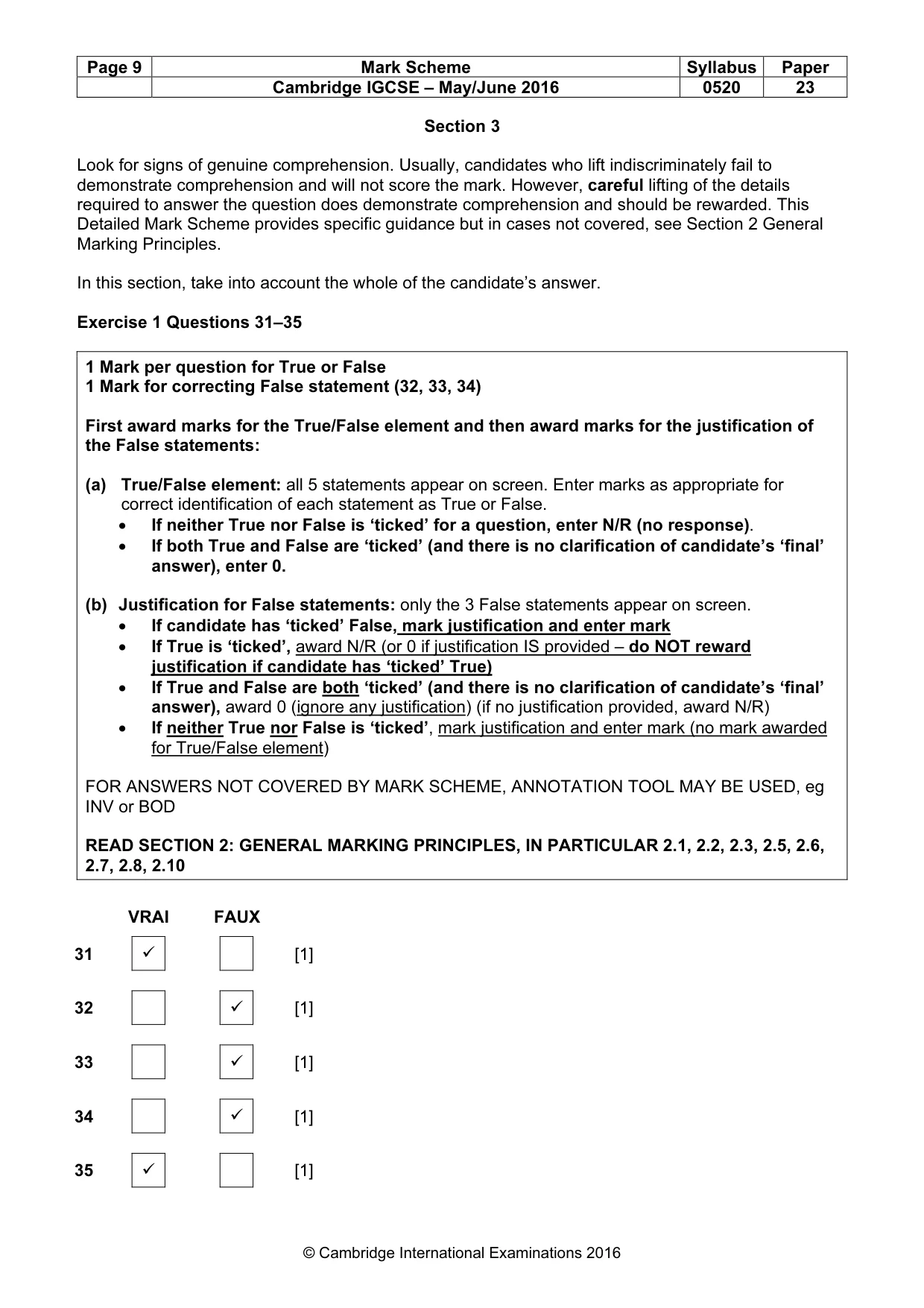 Mark scheme, page 9 of 12
