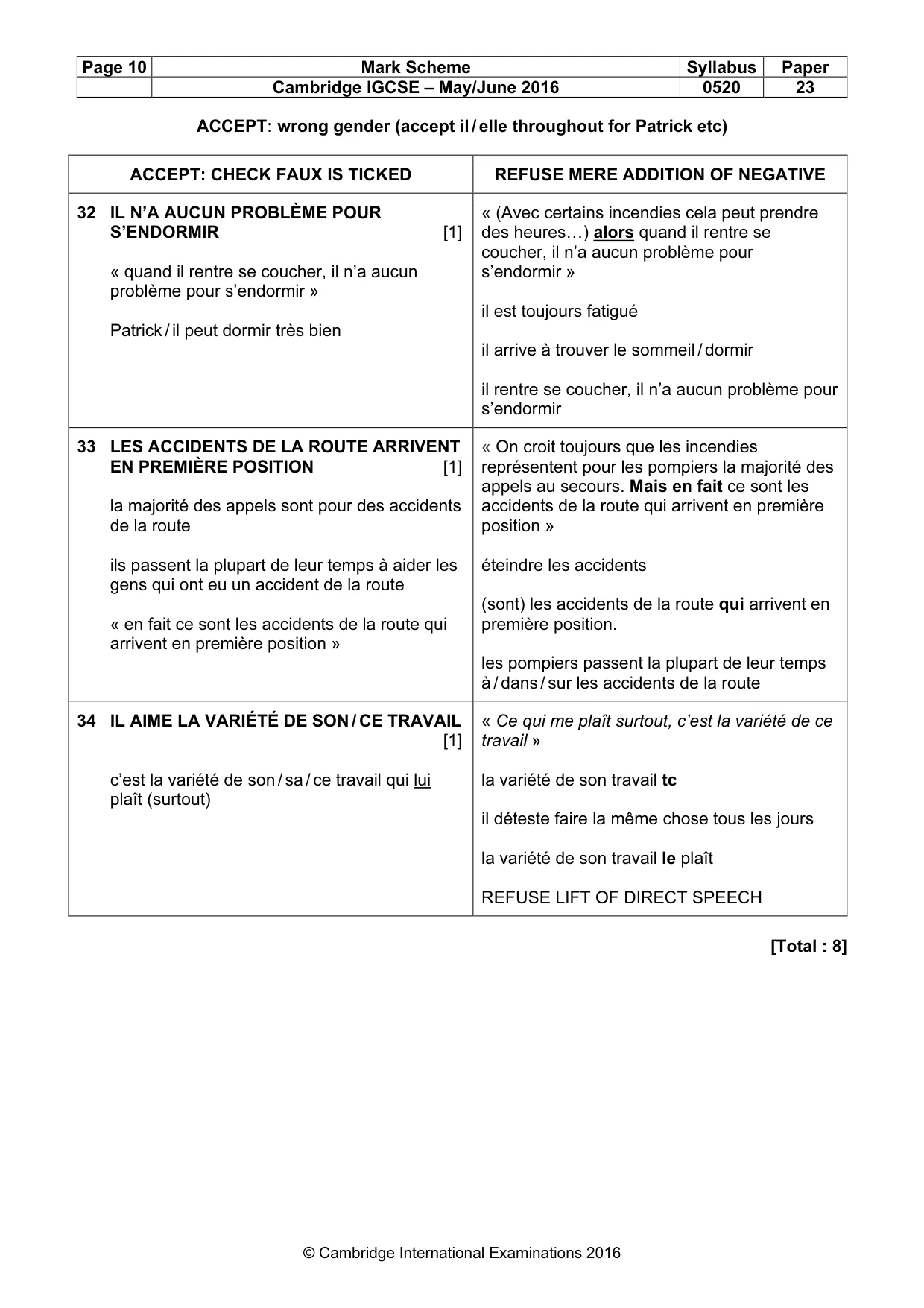 Mark scheme, page 10 of 12