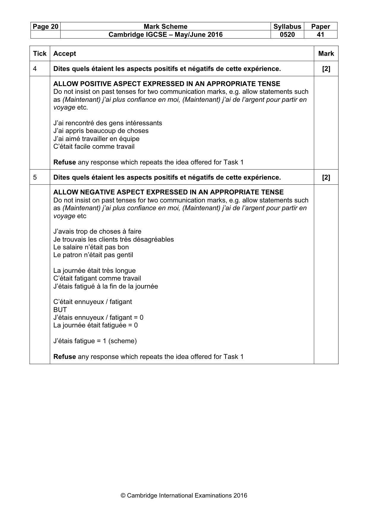 Mark scheme, page 20 of 37