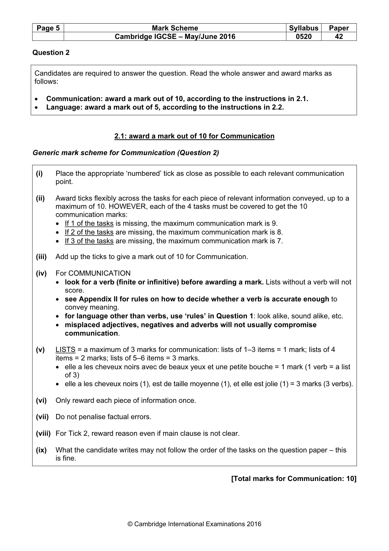 Mark scheme, page 5 of 29