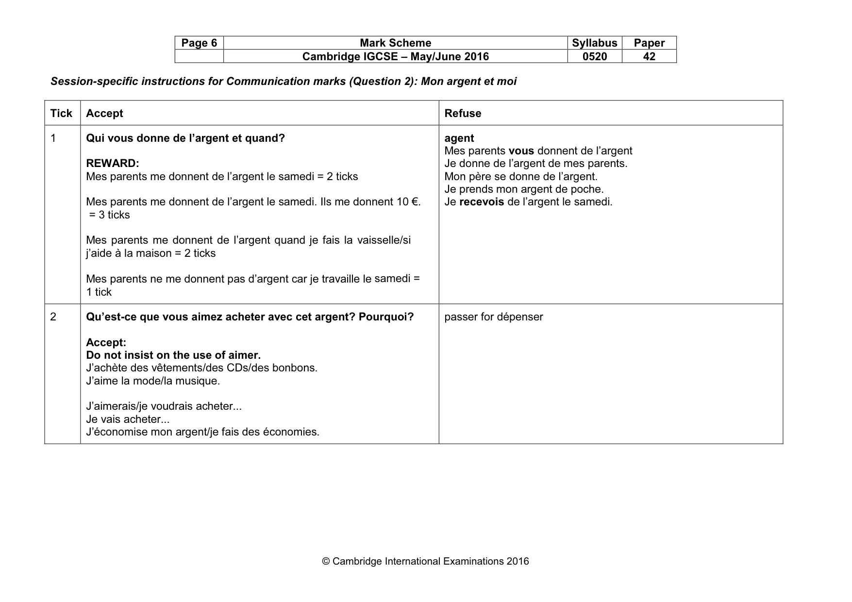 Mark scheme, page 6 of 29
