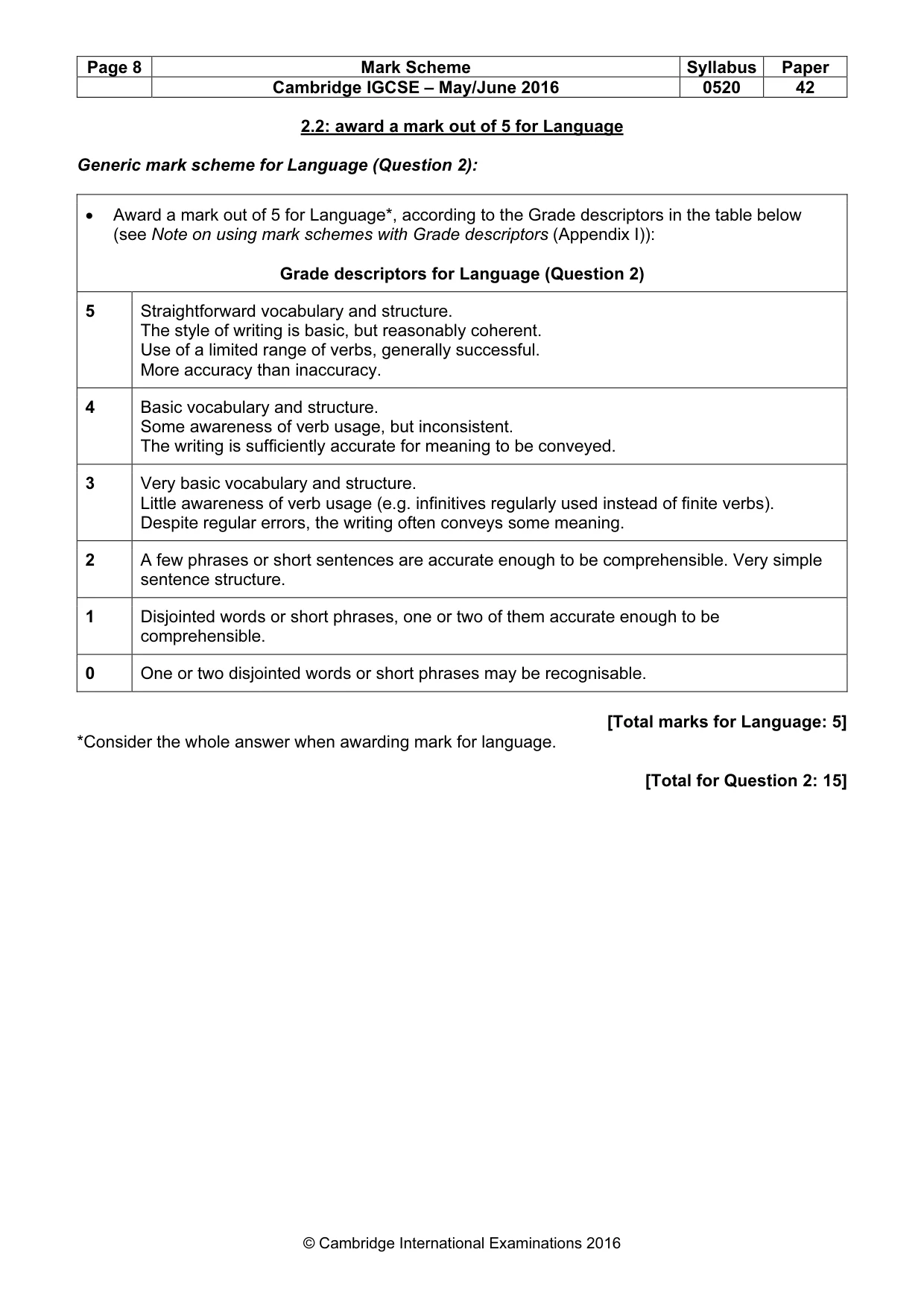 Mark scheme, page 8 of 29