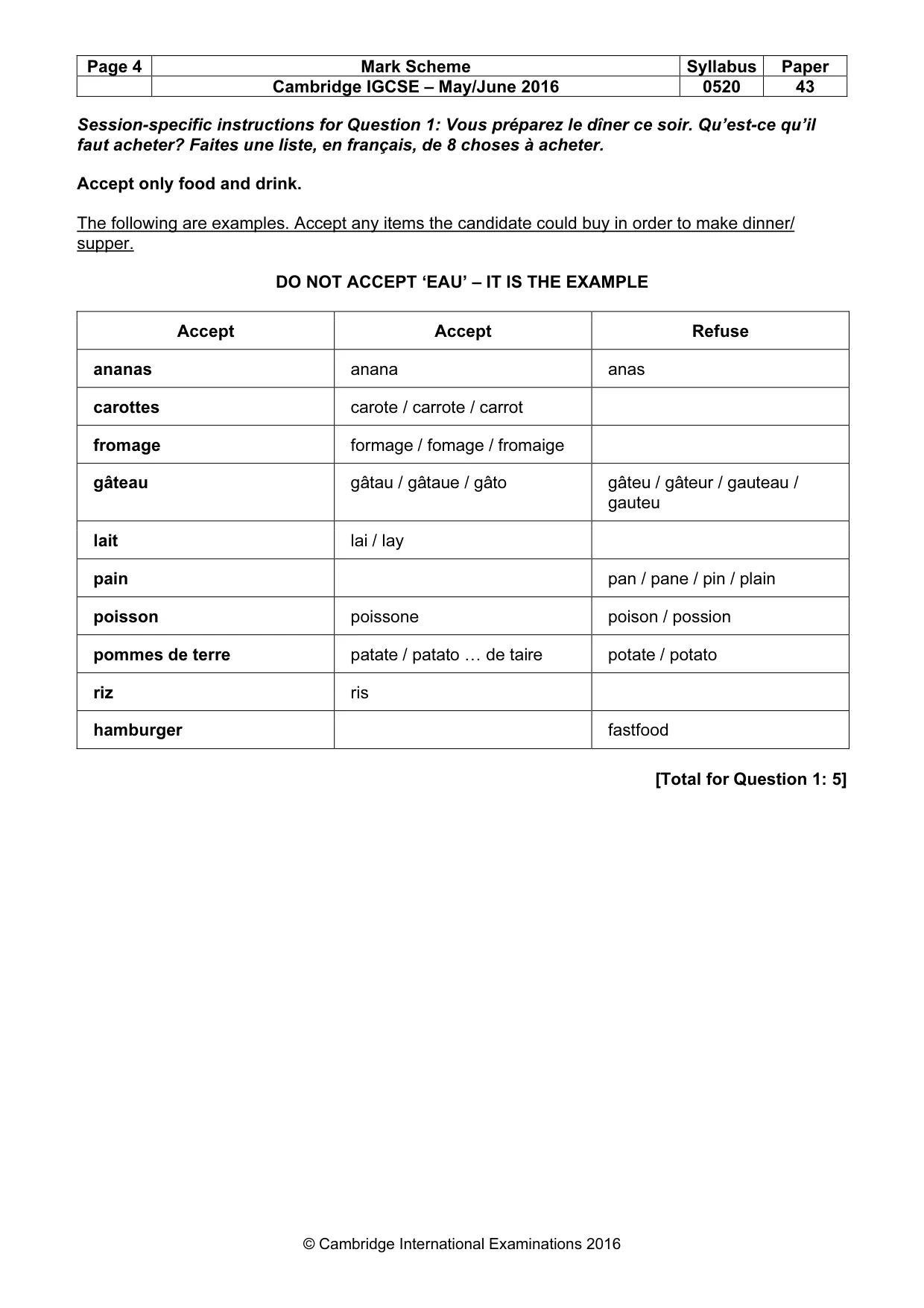 Mark scheme, page 4 of 31