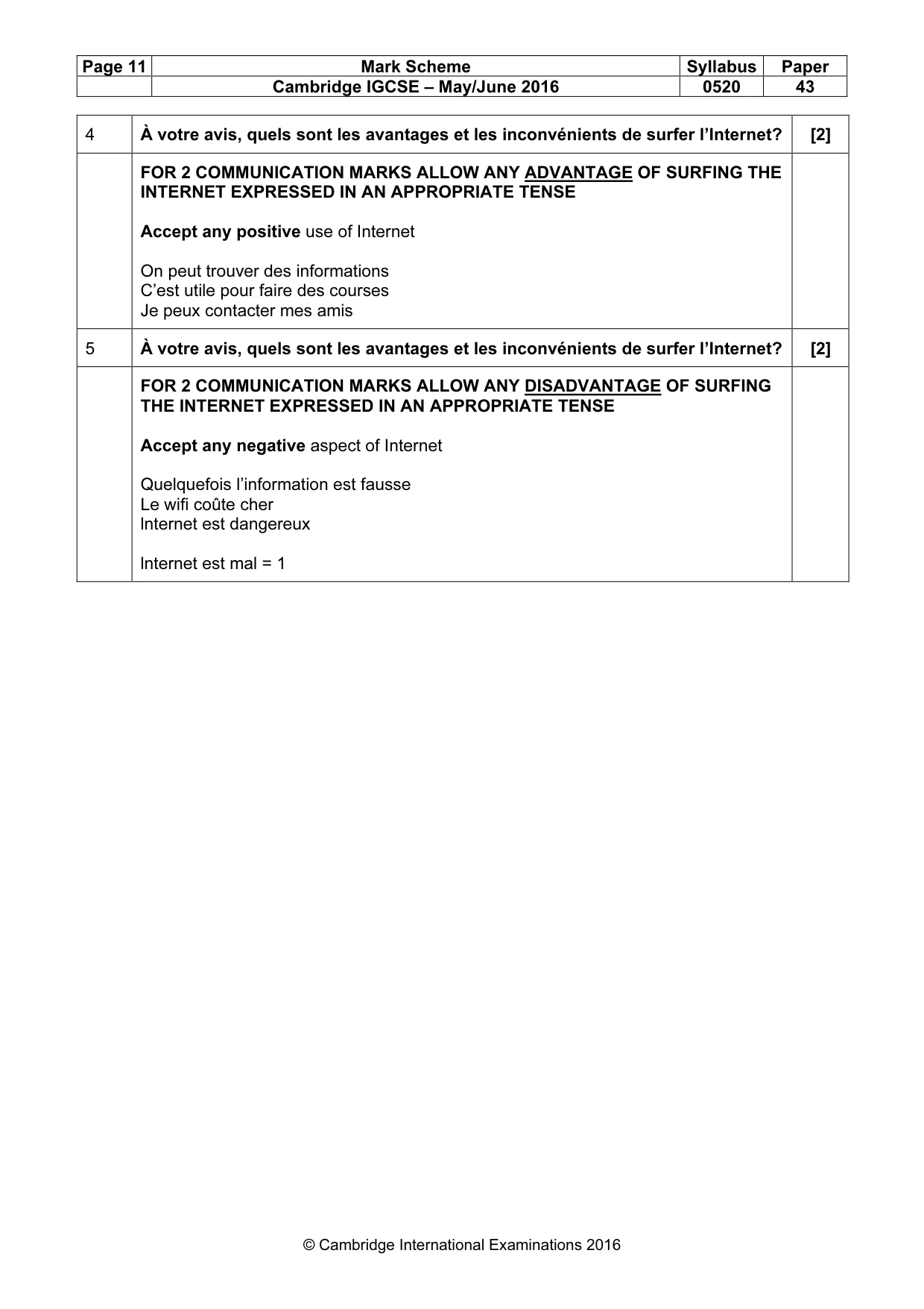 Mark scheme, page 11 of 31