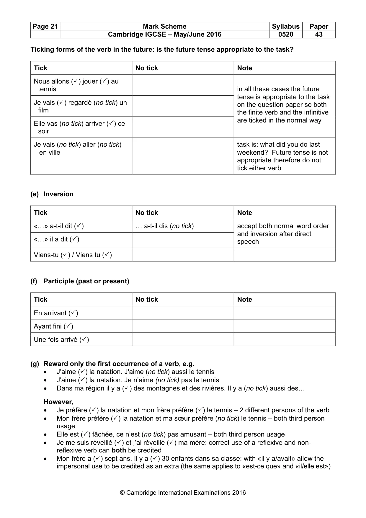 Mark scheme, page 21 of 31