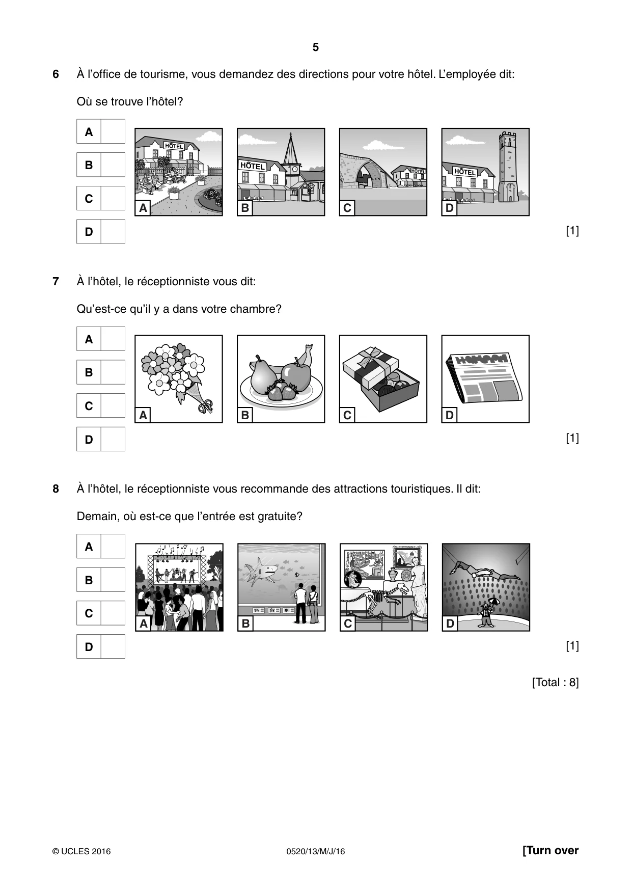 Cambridge IGCSE French - Foreign Language 0520 2016 May/June Paper 1 · Variant 3 question paper, page 5 of 12
