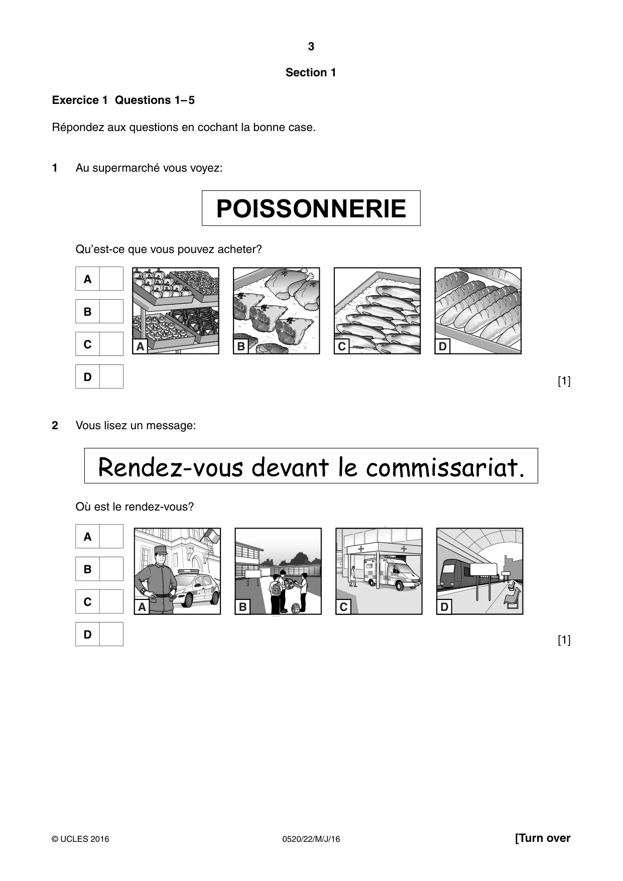 Cambridge IGCSE French - Foreign Language 0520 2016 May/June Paper 2 · Variant 2 question paper, page 3 of 16