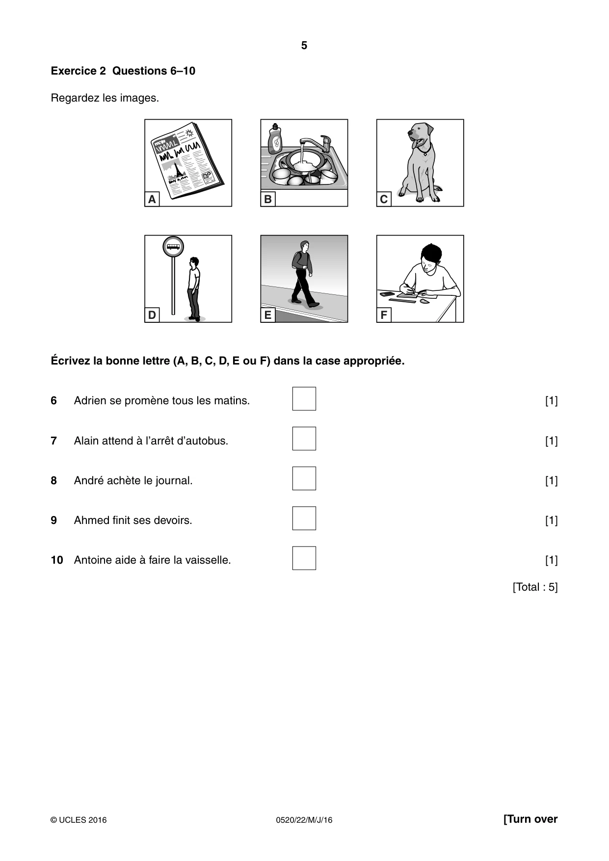 Cambridge IGCSE French - Foreign Language 0520 2016 May/June Paper 2 · Variant 2 question paper, page 5 of 16