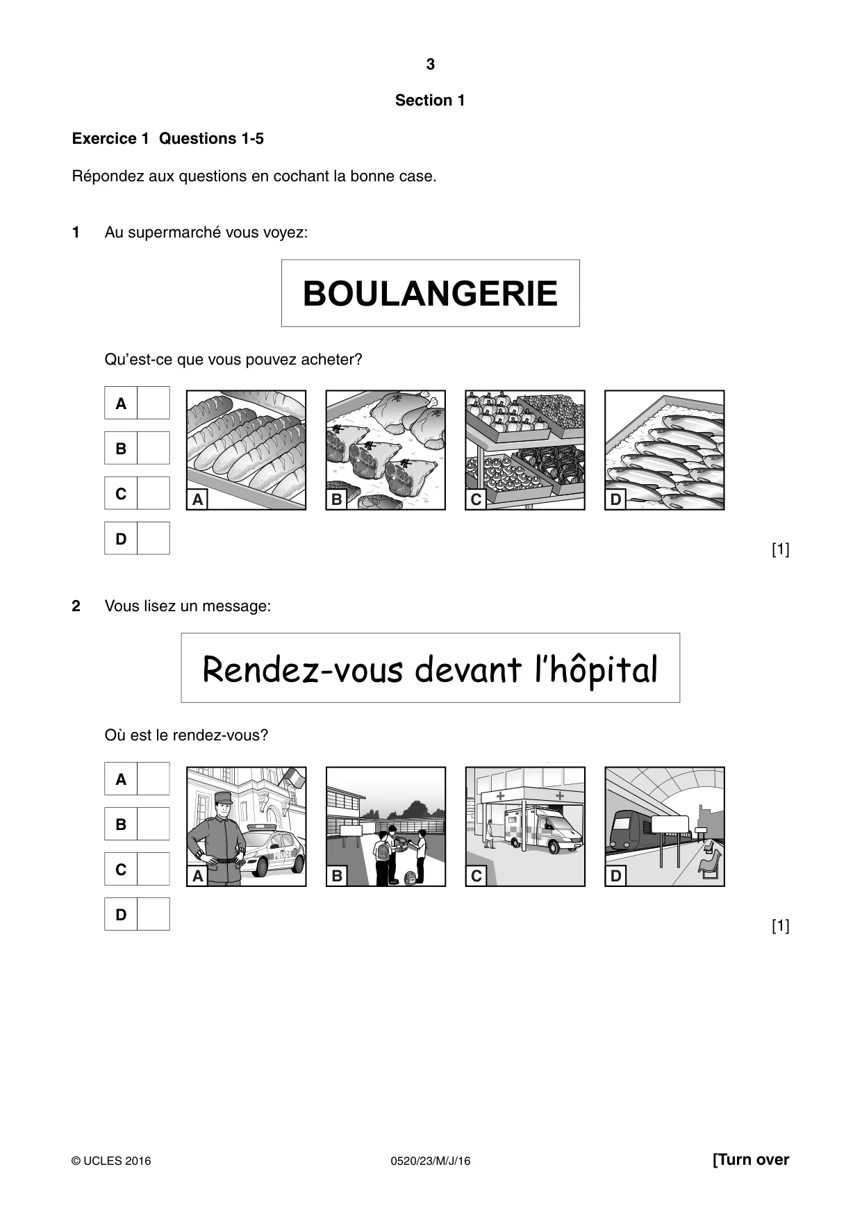 Cambridge IGCSE French - Foreign Language 0520 2016 May/June Paper 2 · Variant 3 question paper, page 3 of 16