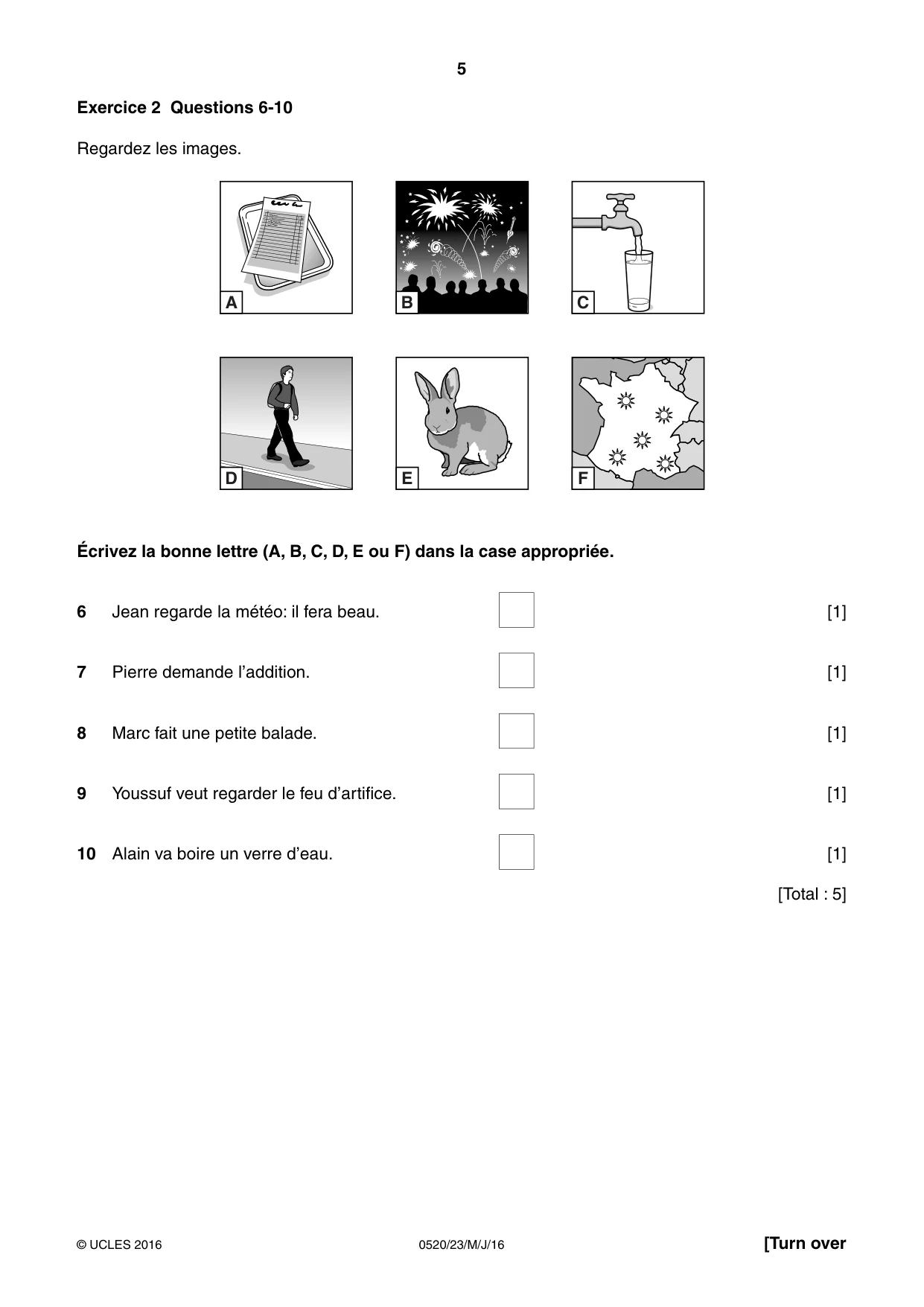 Cambridge IGCSE French - Foreign Language 0520 2016 May/June Paper 2 · Variant 3 question paper, page 5 of 16