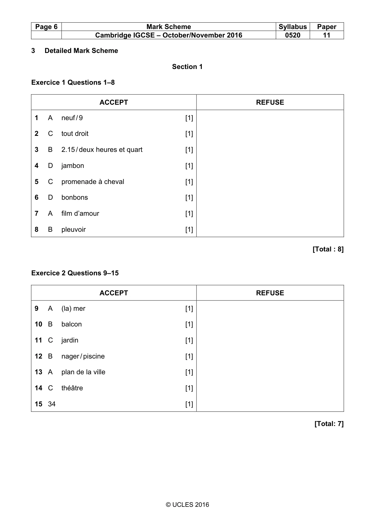 Mark scheme, page 6 of 11