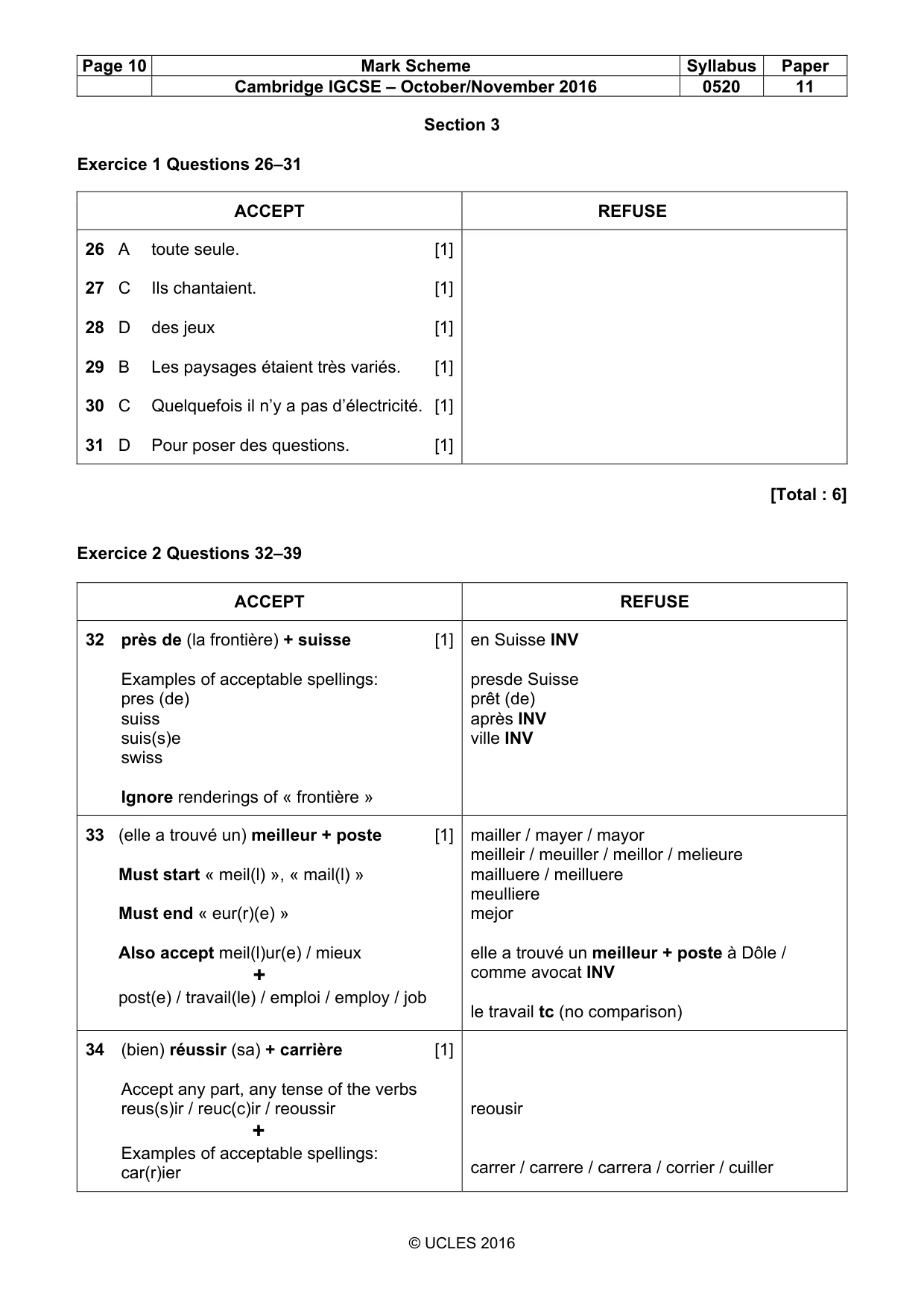Mark scheme, page 10 of 11