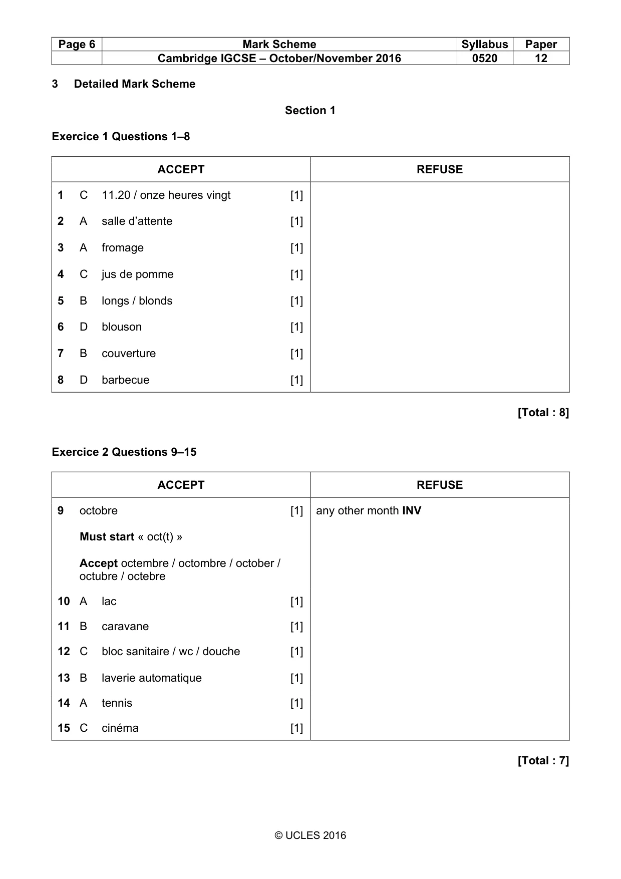 Mark scheme, page 6 of 12