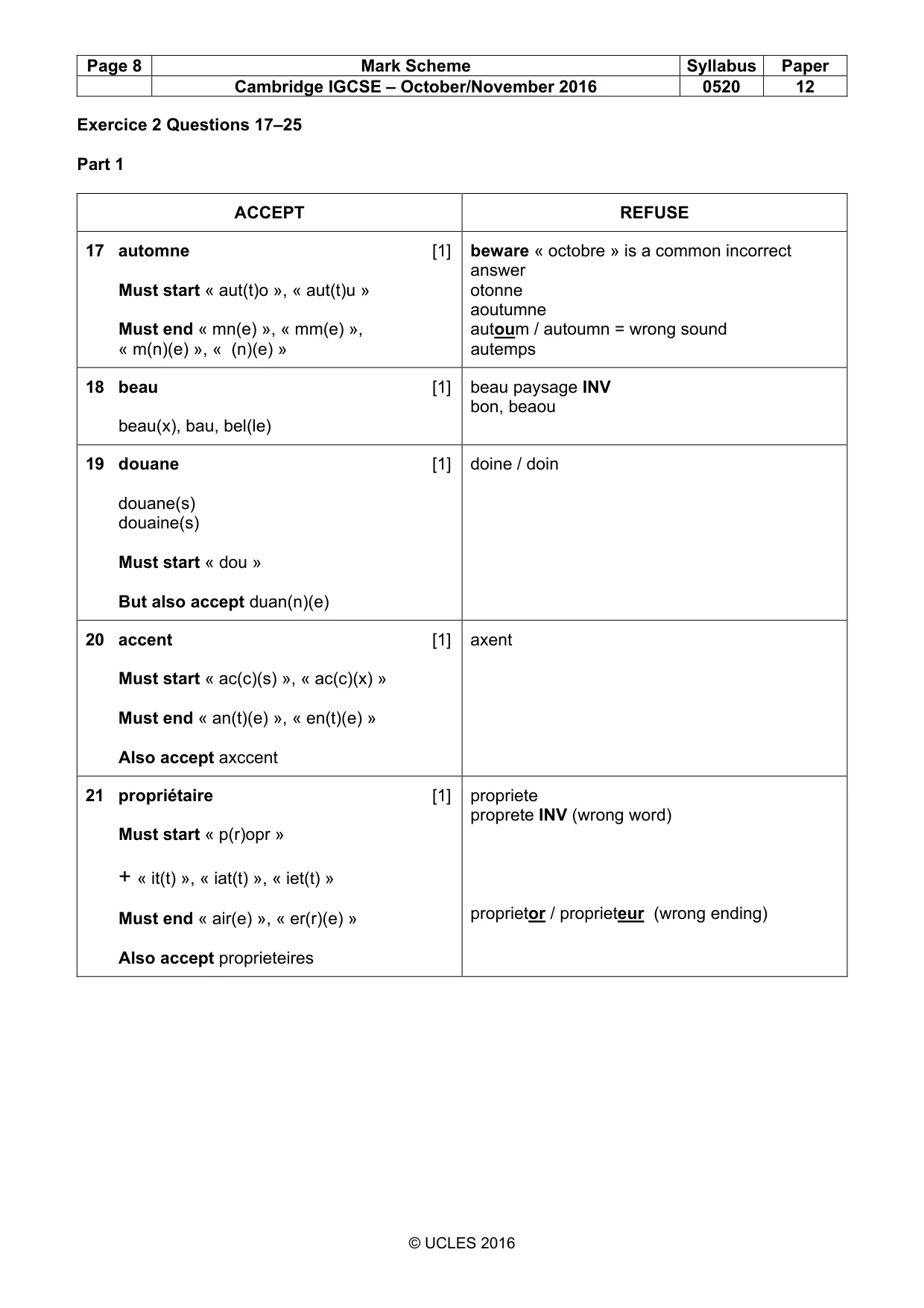 Mark scheme, page 8 of 12