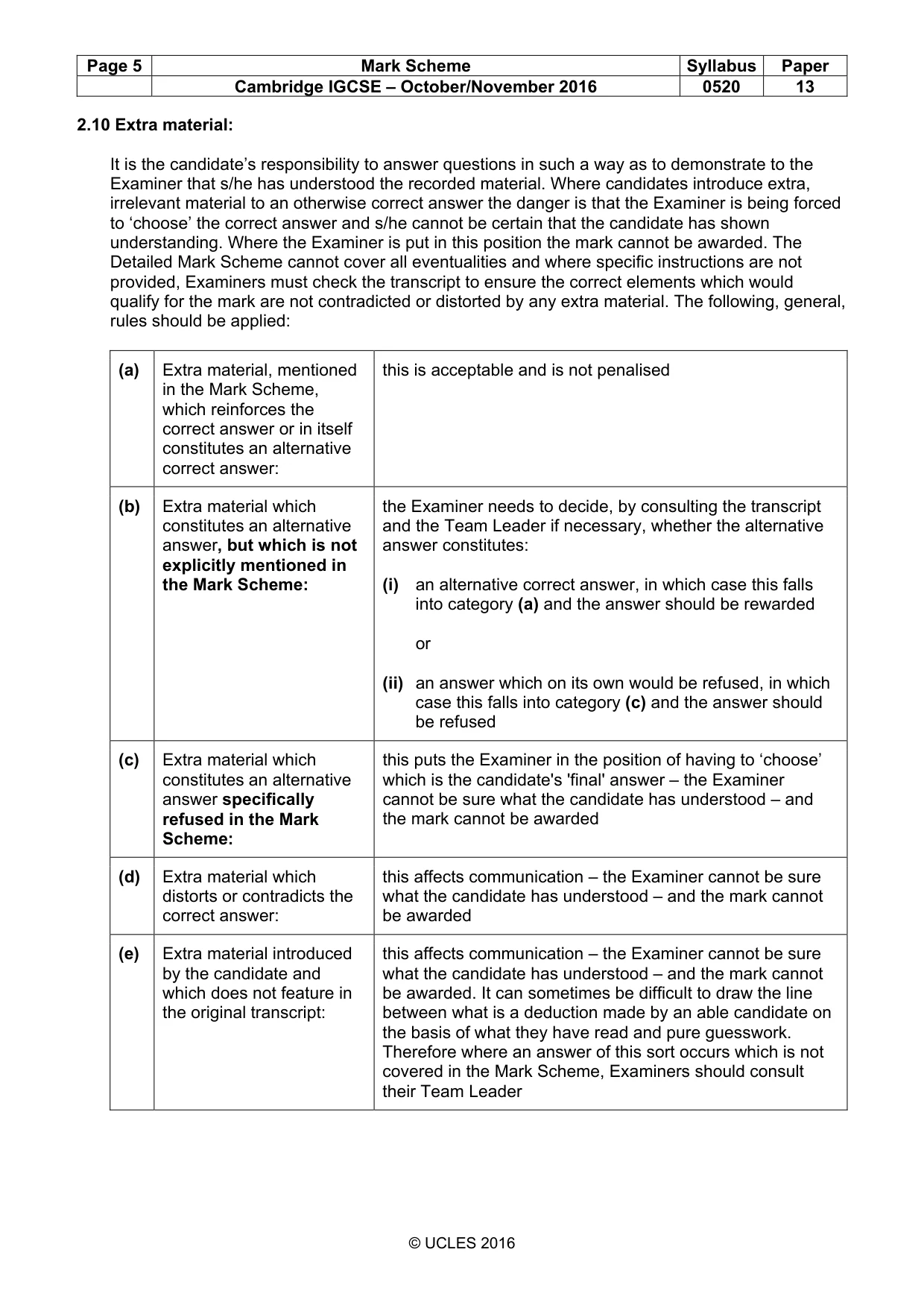 Mark scheme, page 5 of 12