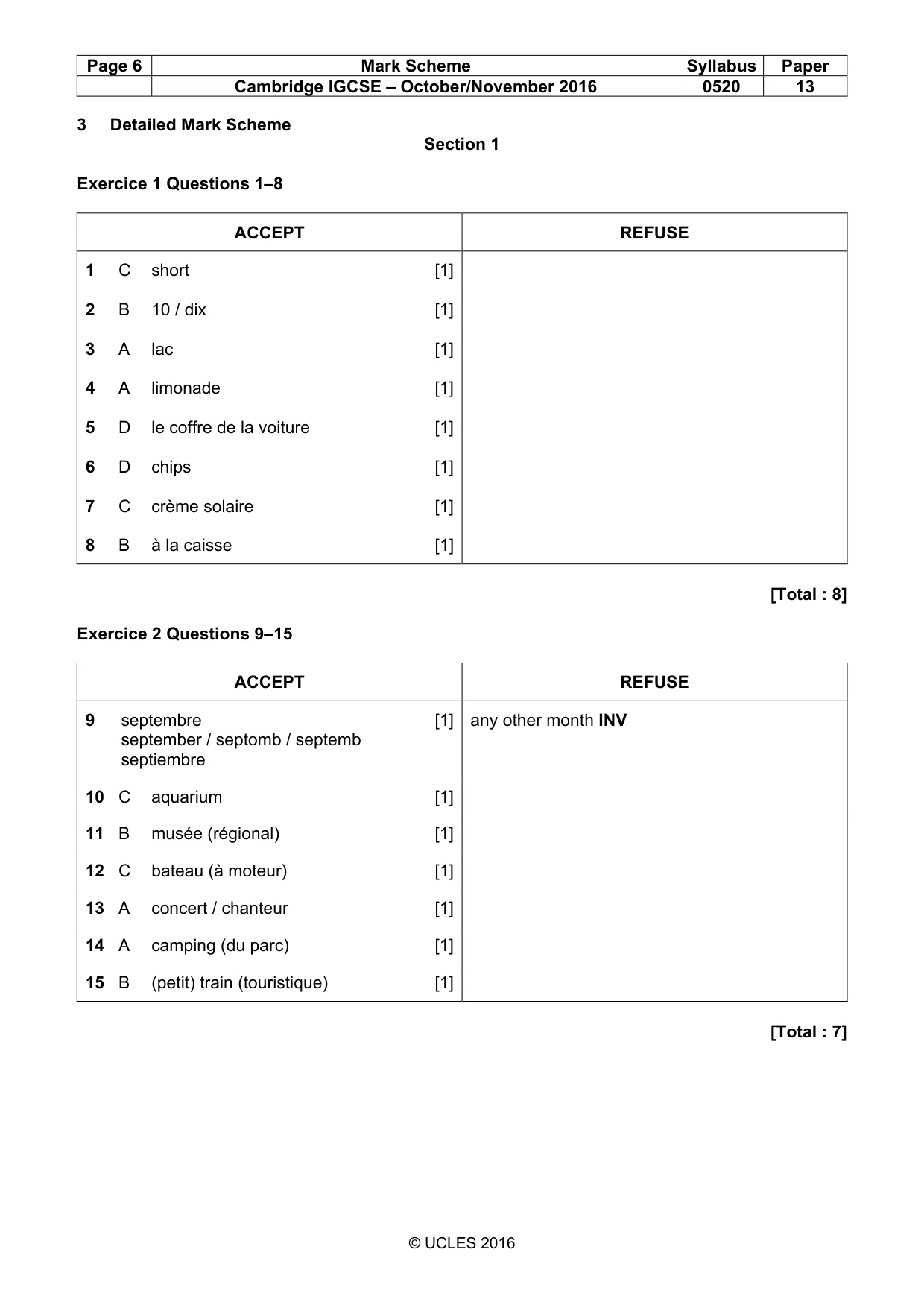 Mark scheme, page 6 of 12