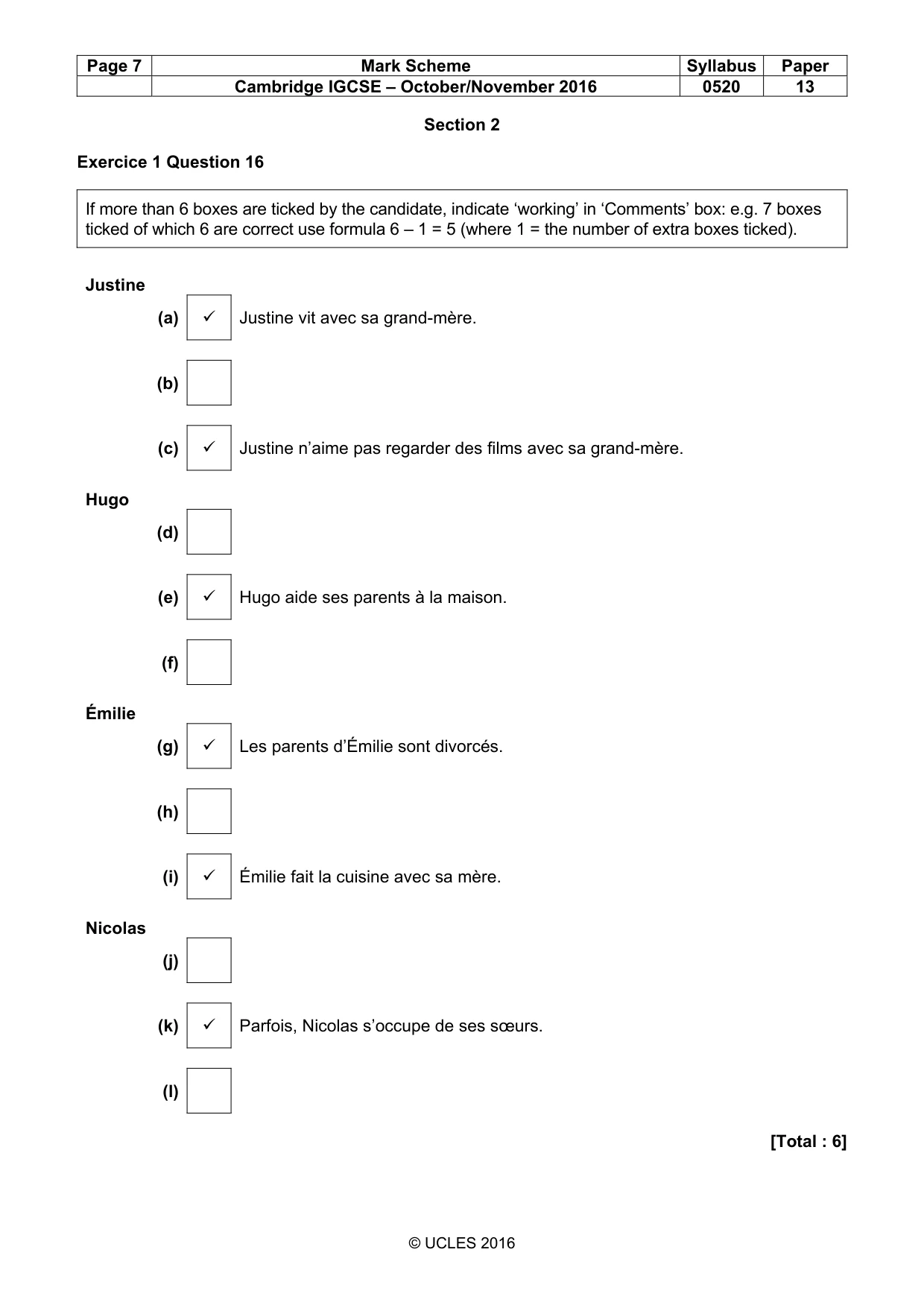 Mark scheme, page 7 of 12