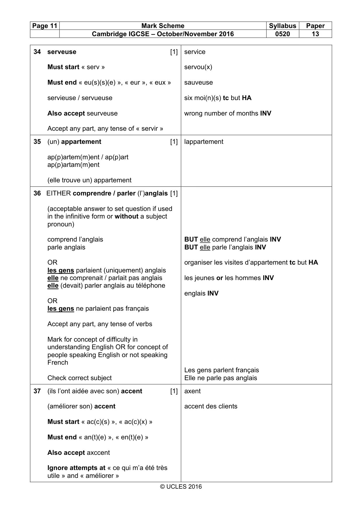 Mark scheme, page 11 of 12