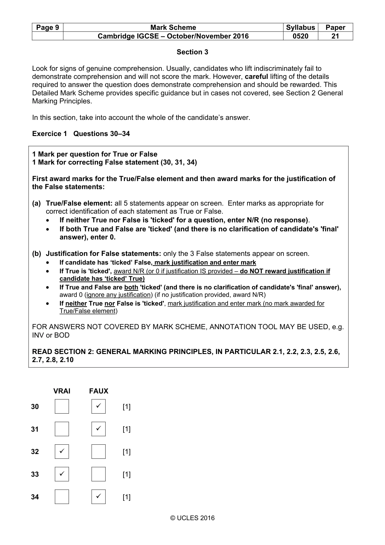 Mark scheme, page 9 of 12
