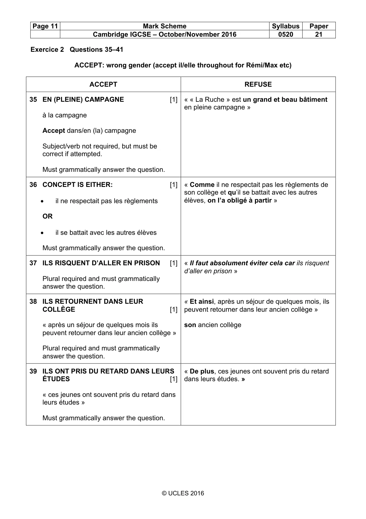 Mark scheme, page 11 of 12