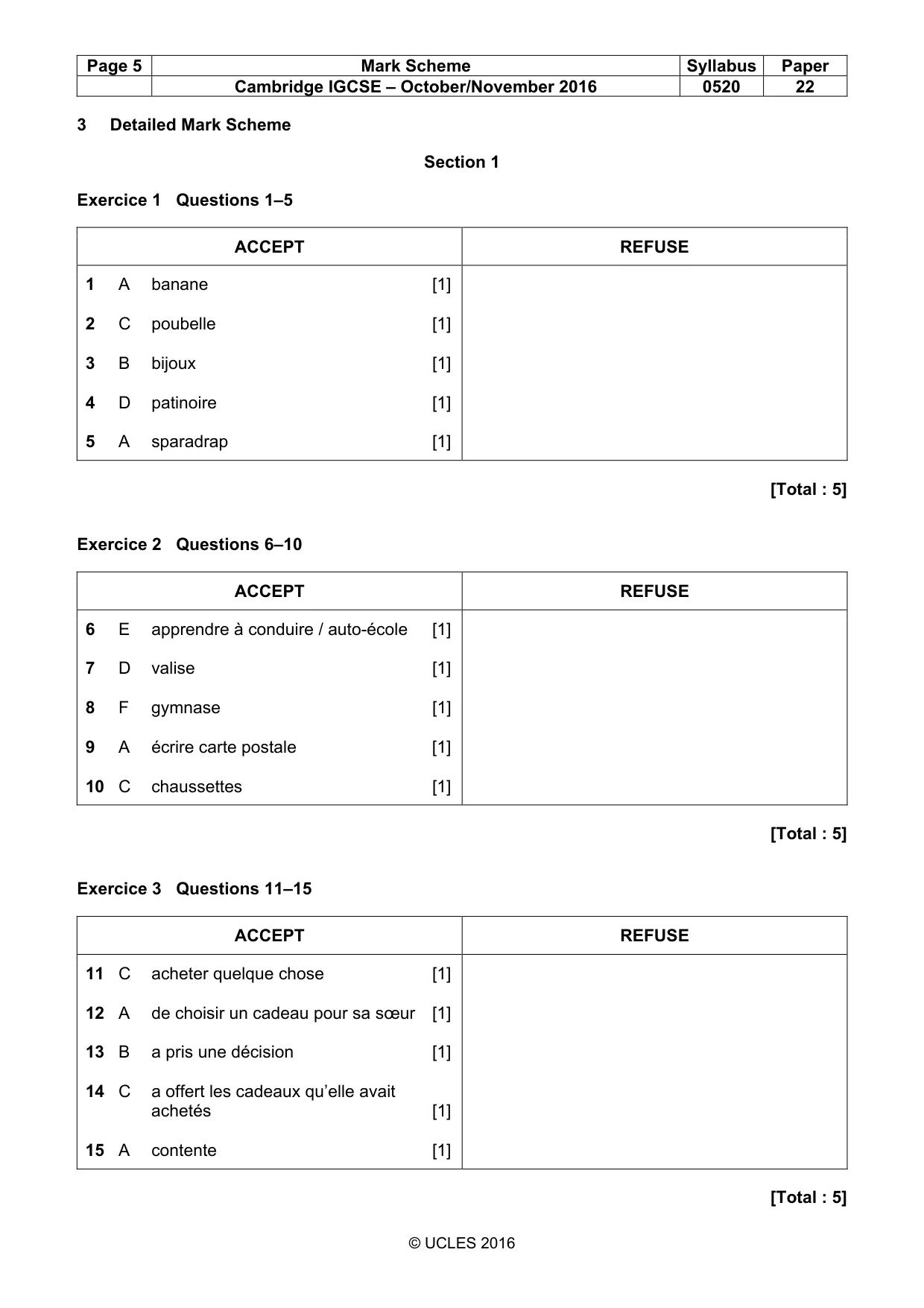 Mark scheme, page 5 of 12