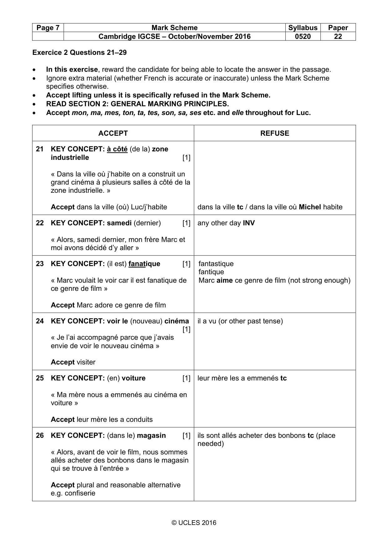 Mark scheme, page 7 of 12
