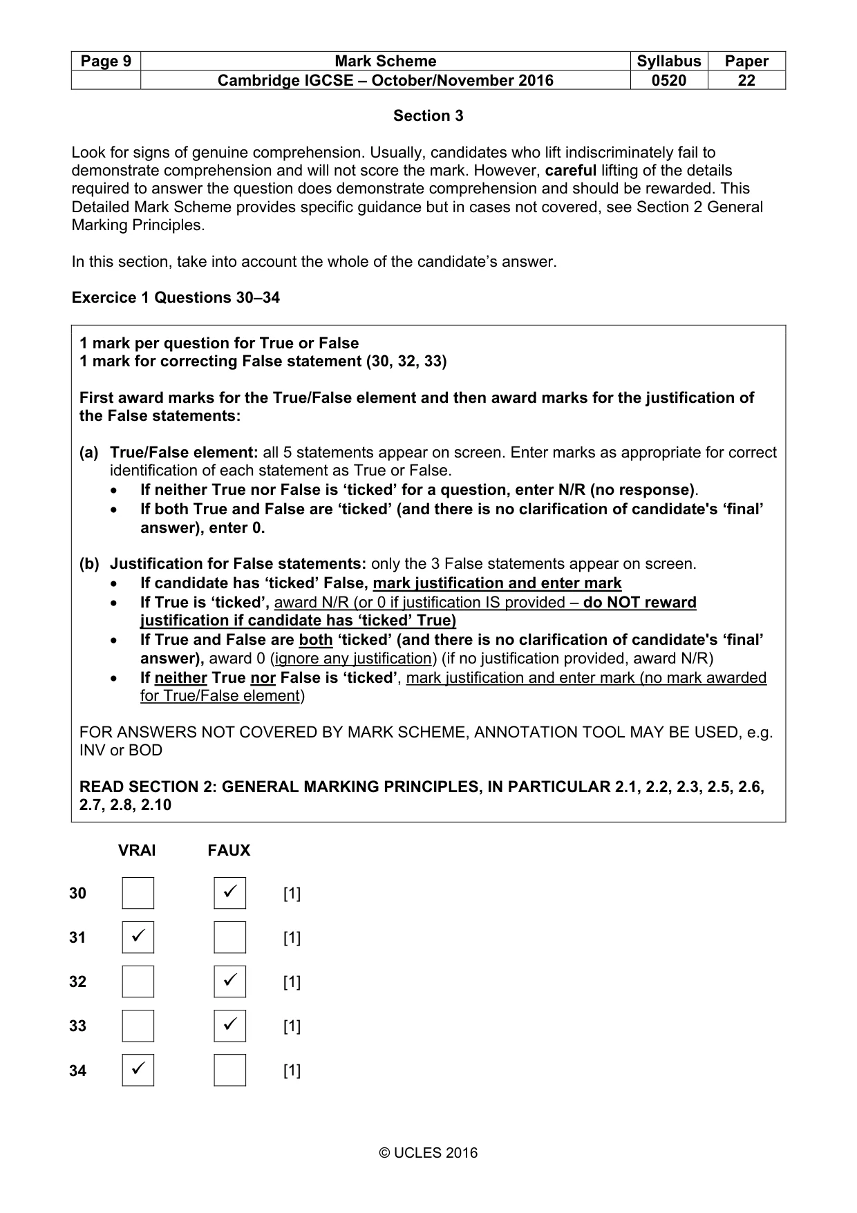 Mark scheme, page 9 of 12
