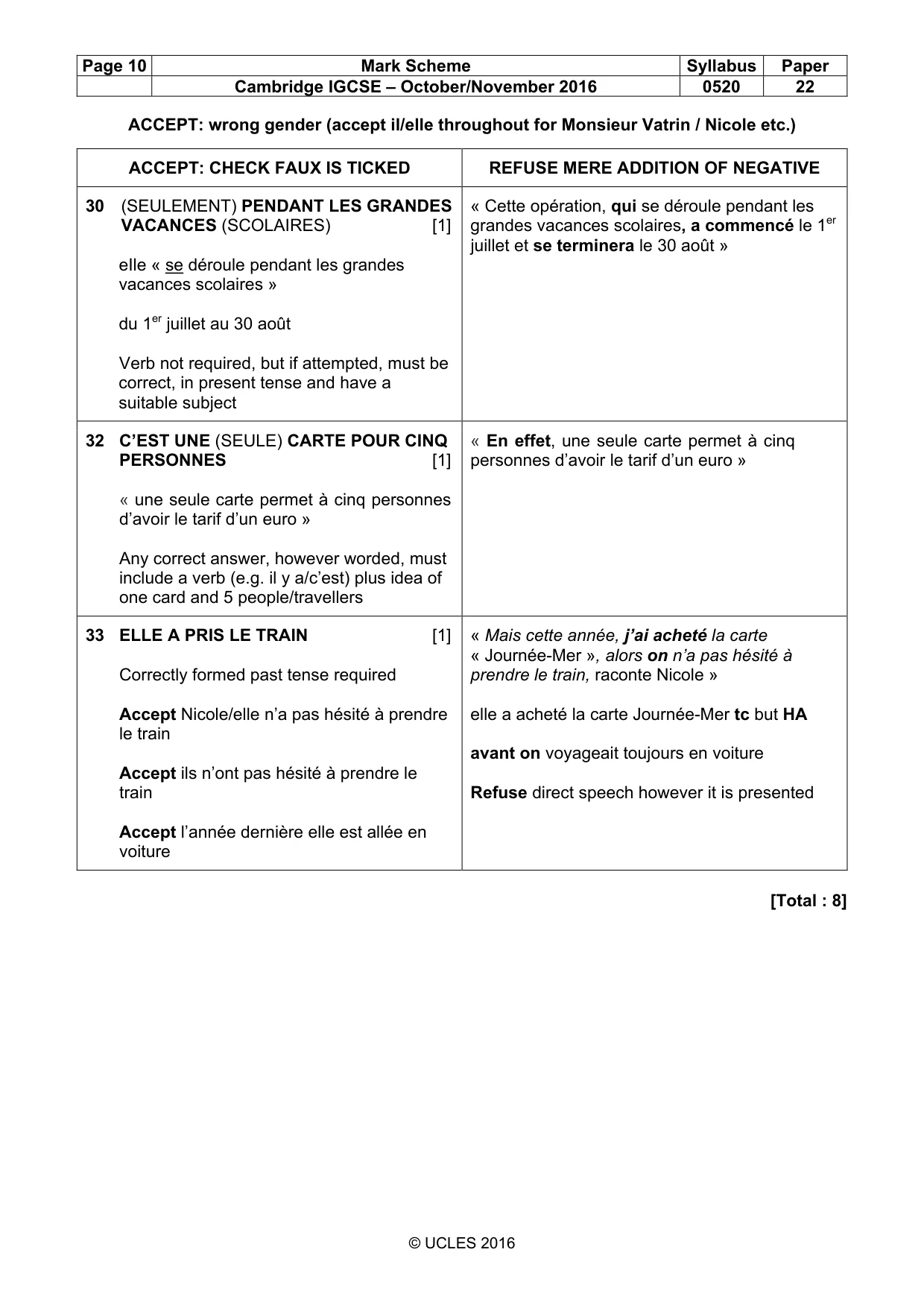 Mark scheme, page 10 of 12