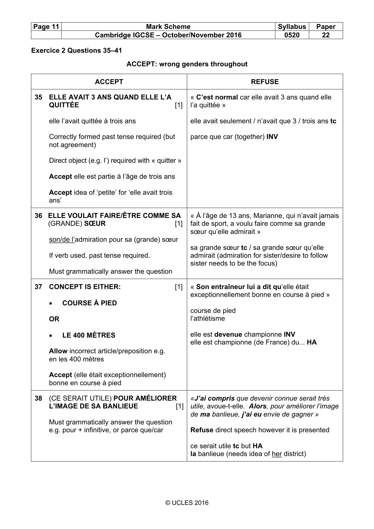 Mark scheme, page 11 of 12