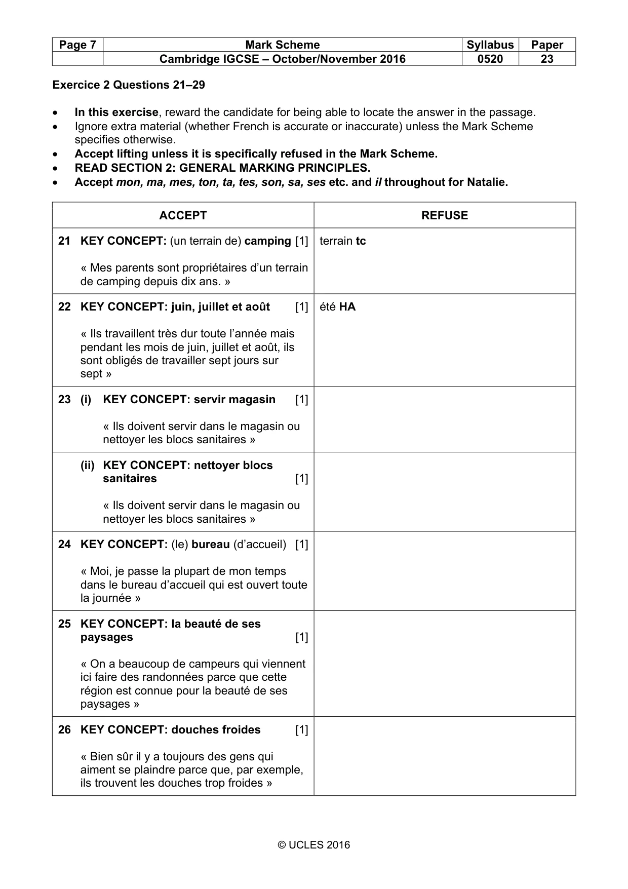 Mark scheme, page 7 of 12