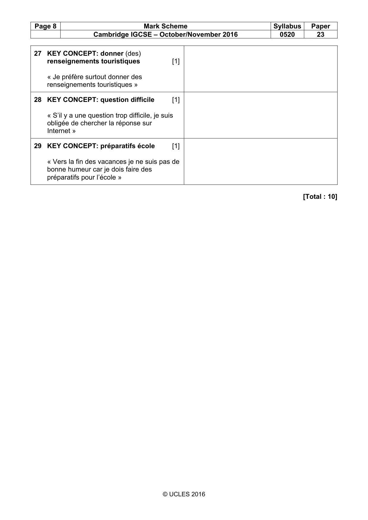 Mark scheme, page 8 of 12